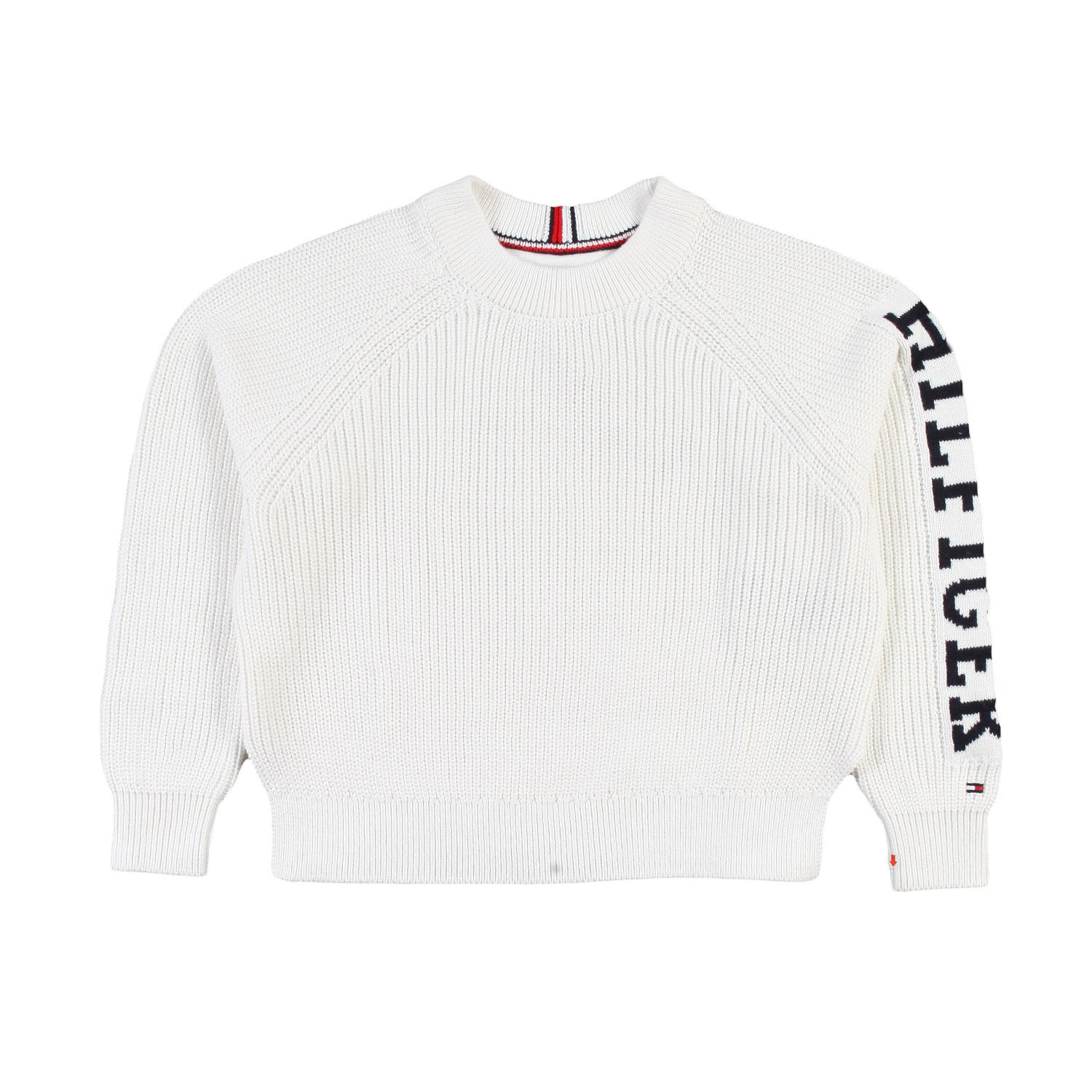 Pullover Tommy bianco logo blu Bambina e Teenager - annameglio.com abbigliamento moda