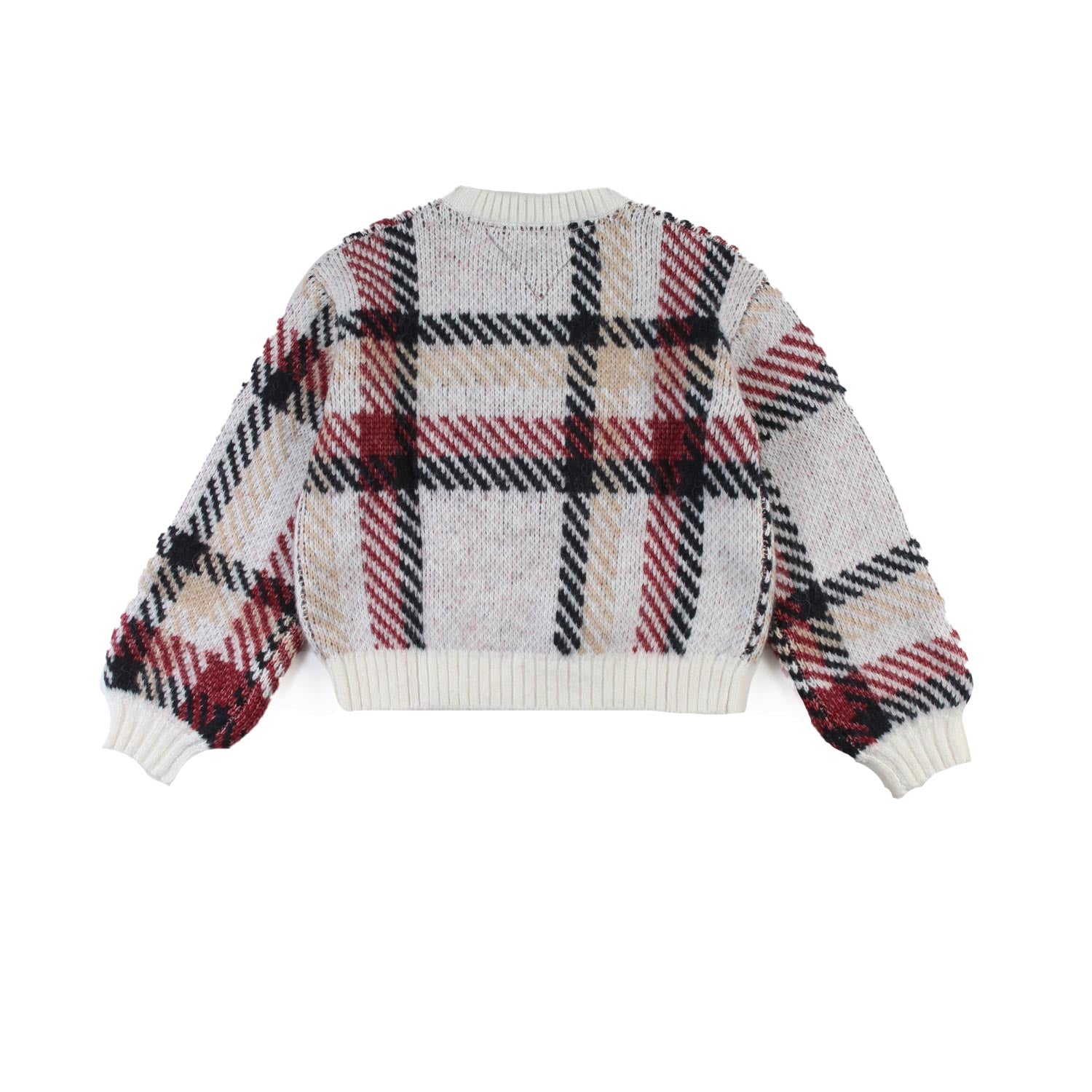 Maglione Tommy tartan bianco e multicolor - annameglio.com abbigliamento moda