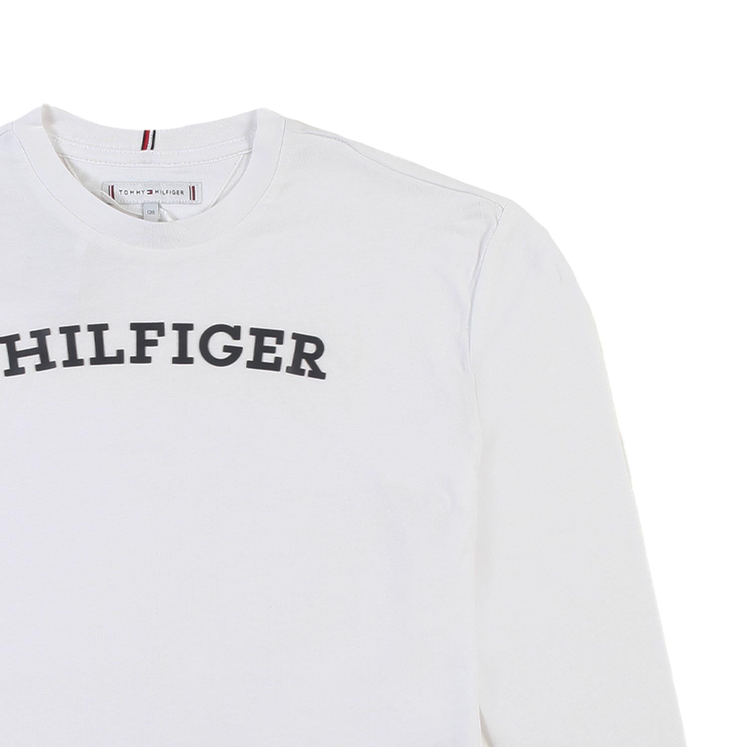 T-shirt lunga bianca con logo Hilfiger blu - annameglio.com abbigliamento moda