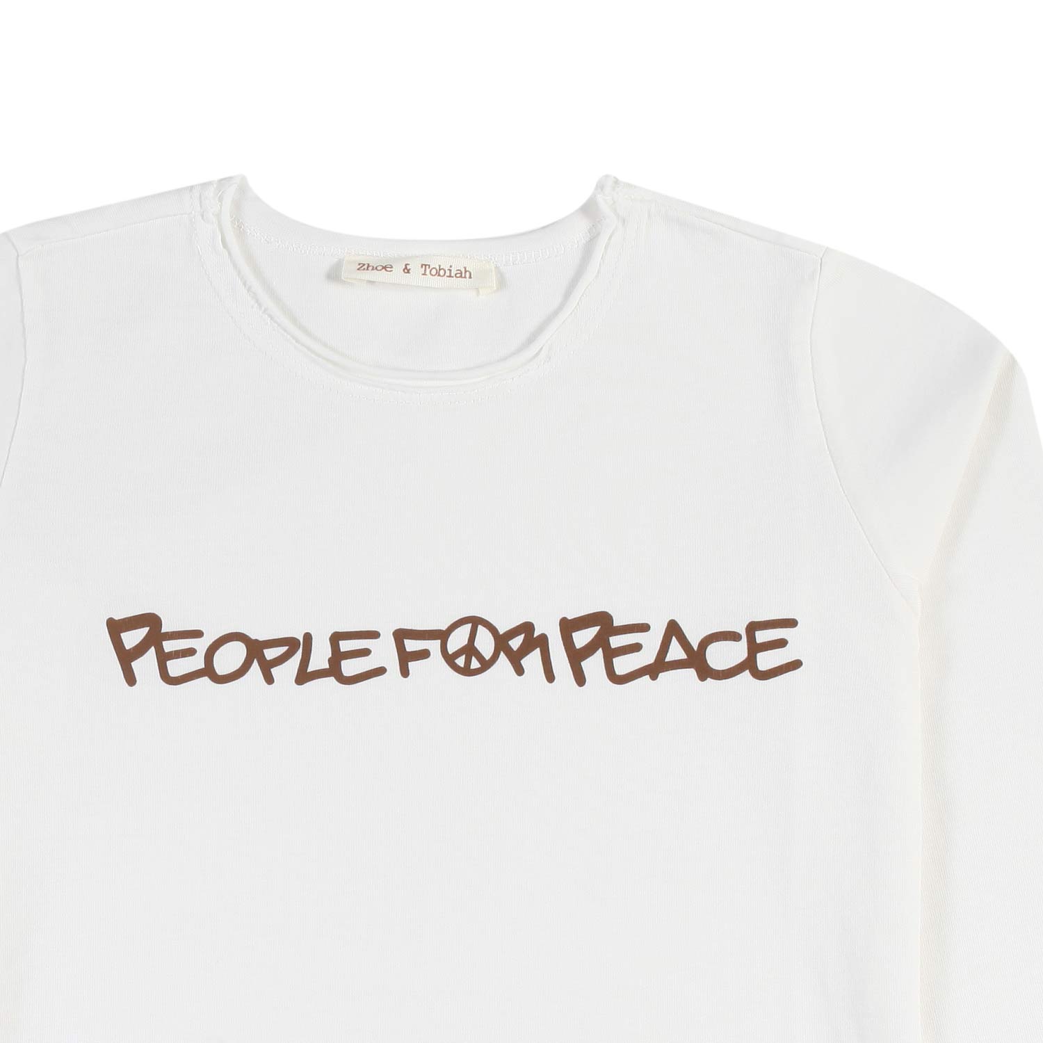 T-shirt unisex Zhoe e Tobiah bianca e marrone - annameglio.com abbigliamento moda