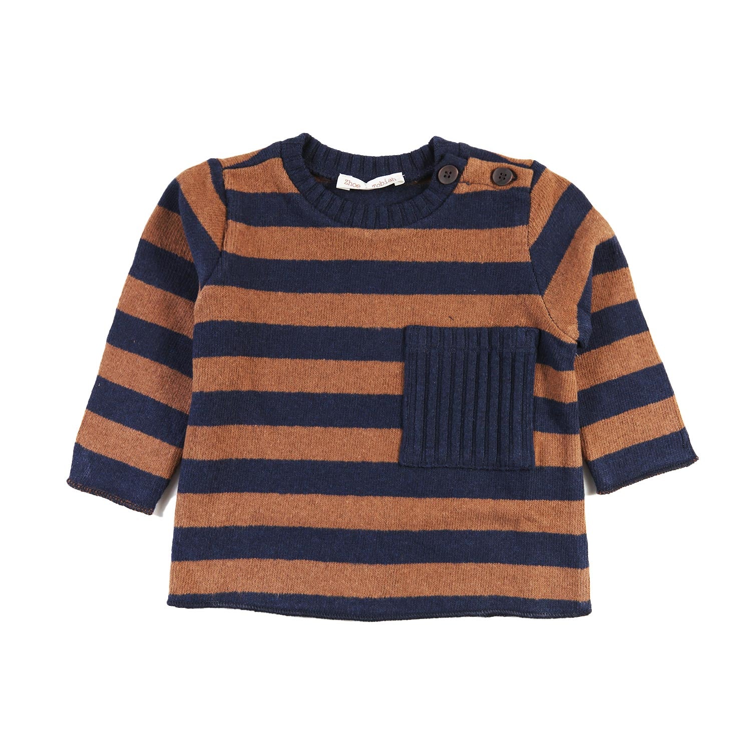 Maglia Zhoe e Tobiah blu e tabacco Bimbo - annameglio.com abbigliamento moda