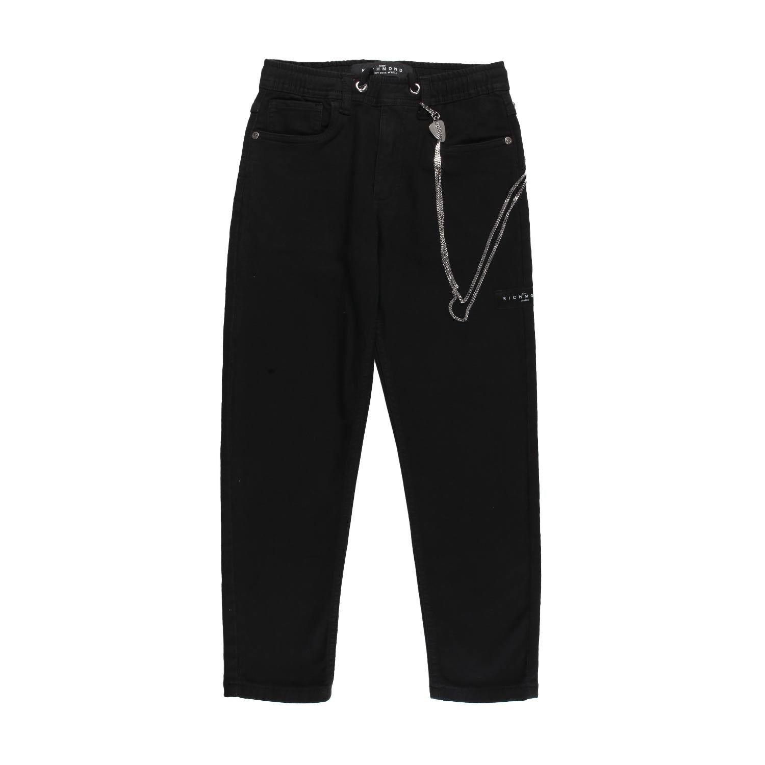 Pantalone JOHN RICHMOND nero con catena - annameglio.com abbigliamento moda
