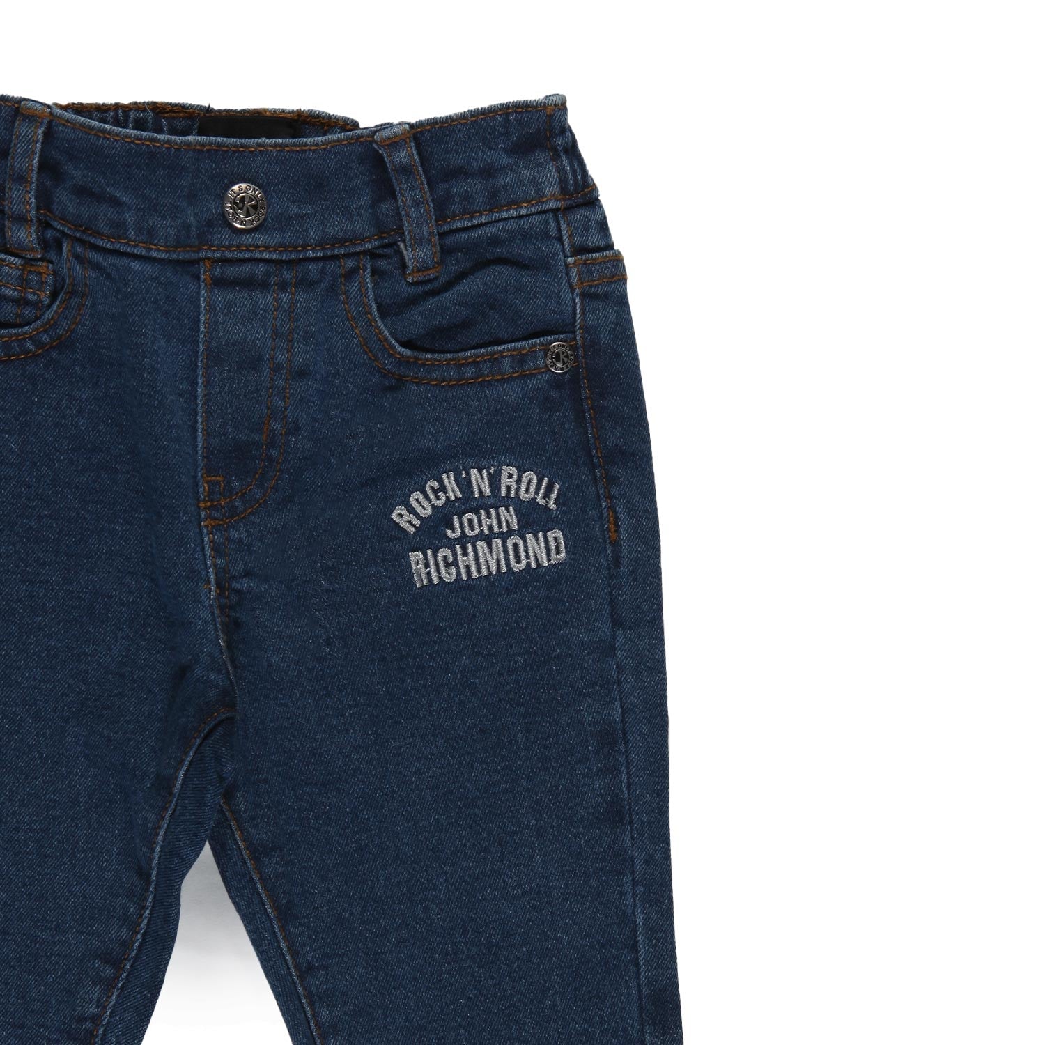 Jeans denim blu con ricamo logo - annameglio.com abbigliamento moda