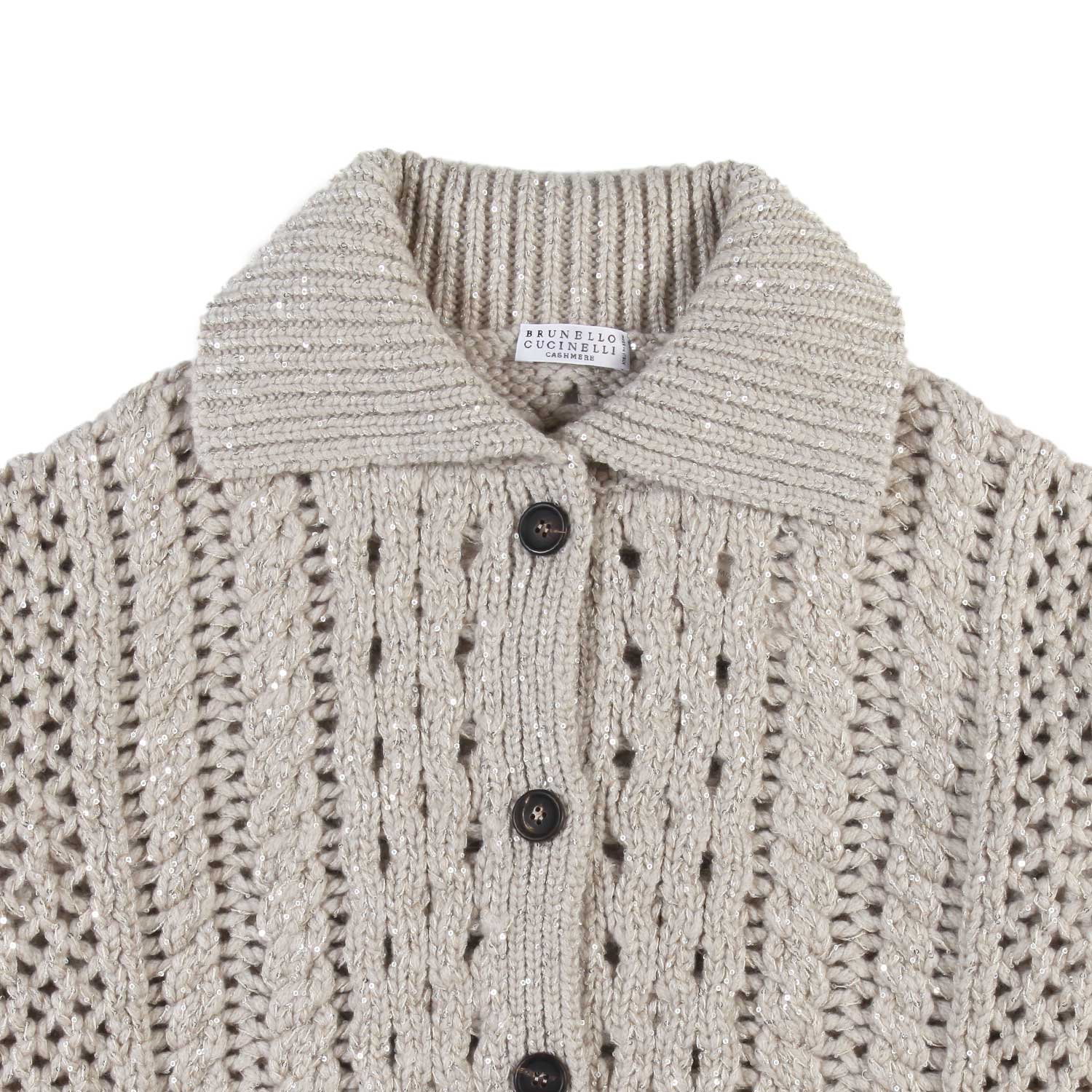 Cardigan Dazzling Brunello Cucinelli nocciola - annameglio.com abbigliamento moda