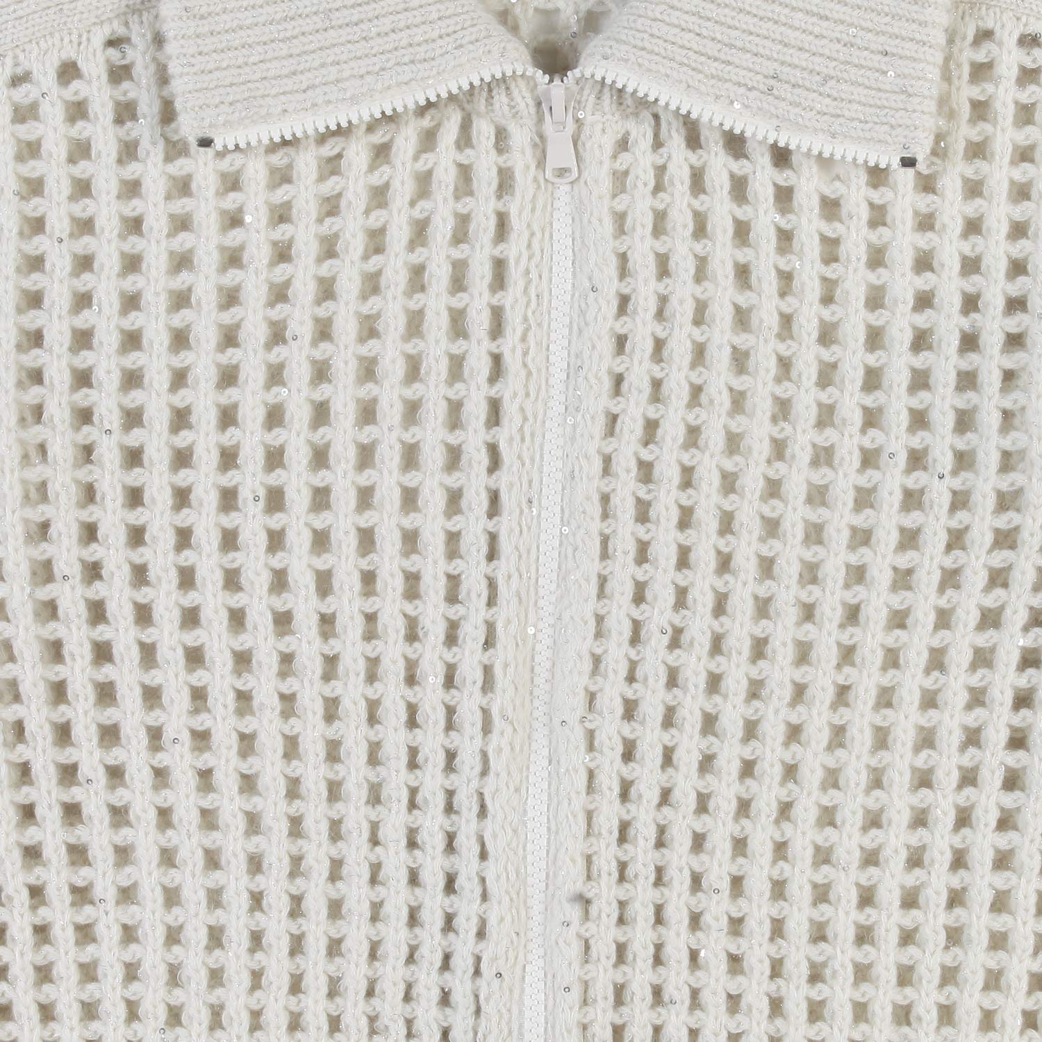 Maglione Sparkling Net Brunello Cucinelli ecru - annameglio.com abbigliamento moda