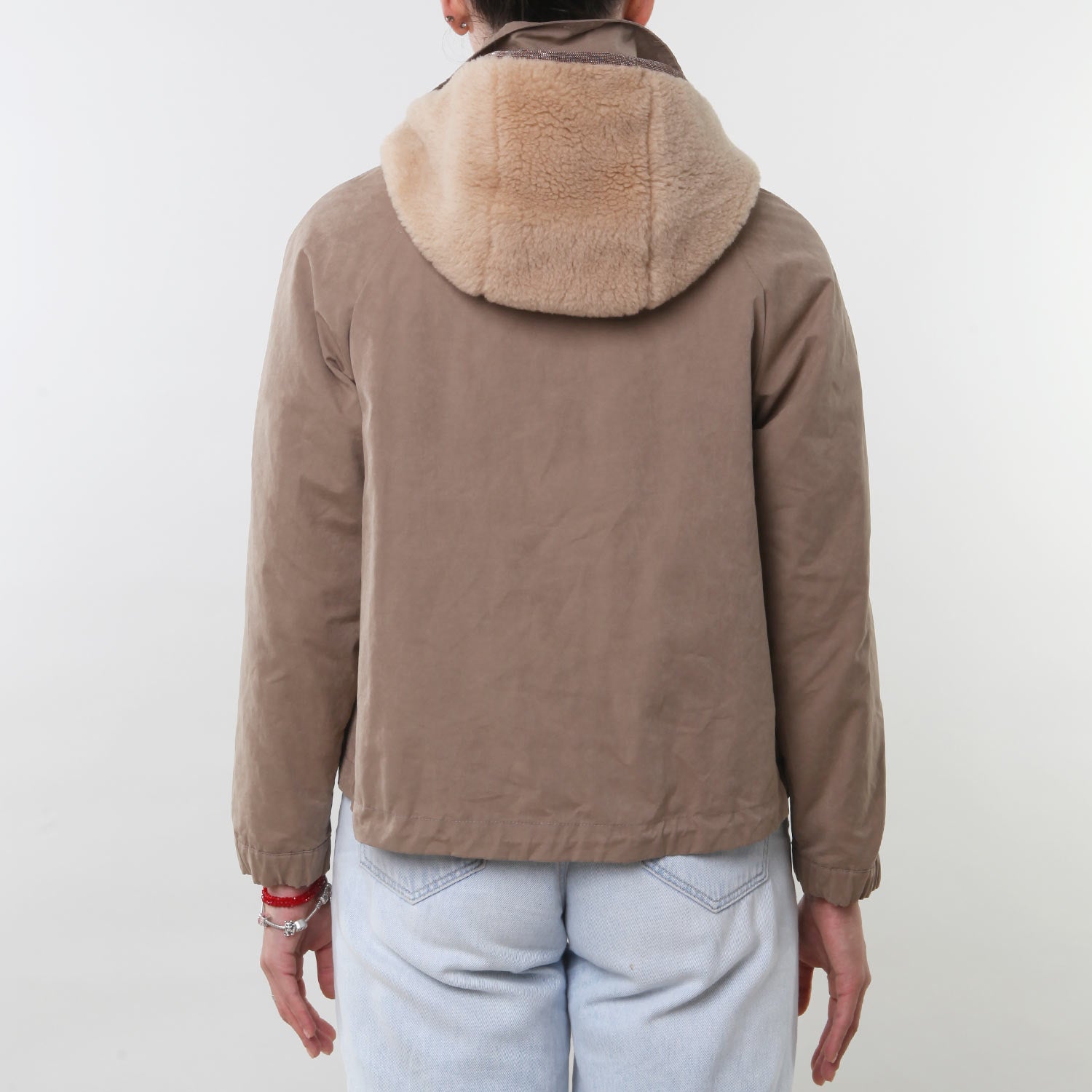 Giacca Beige imbottita con cappuccio - annameglio.com abbigliamento moda