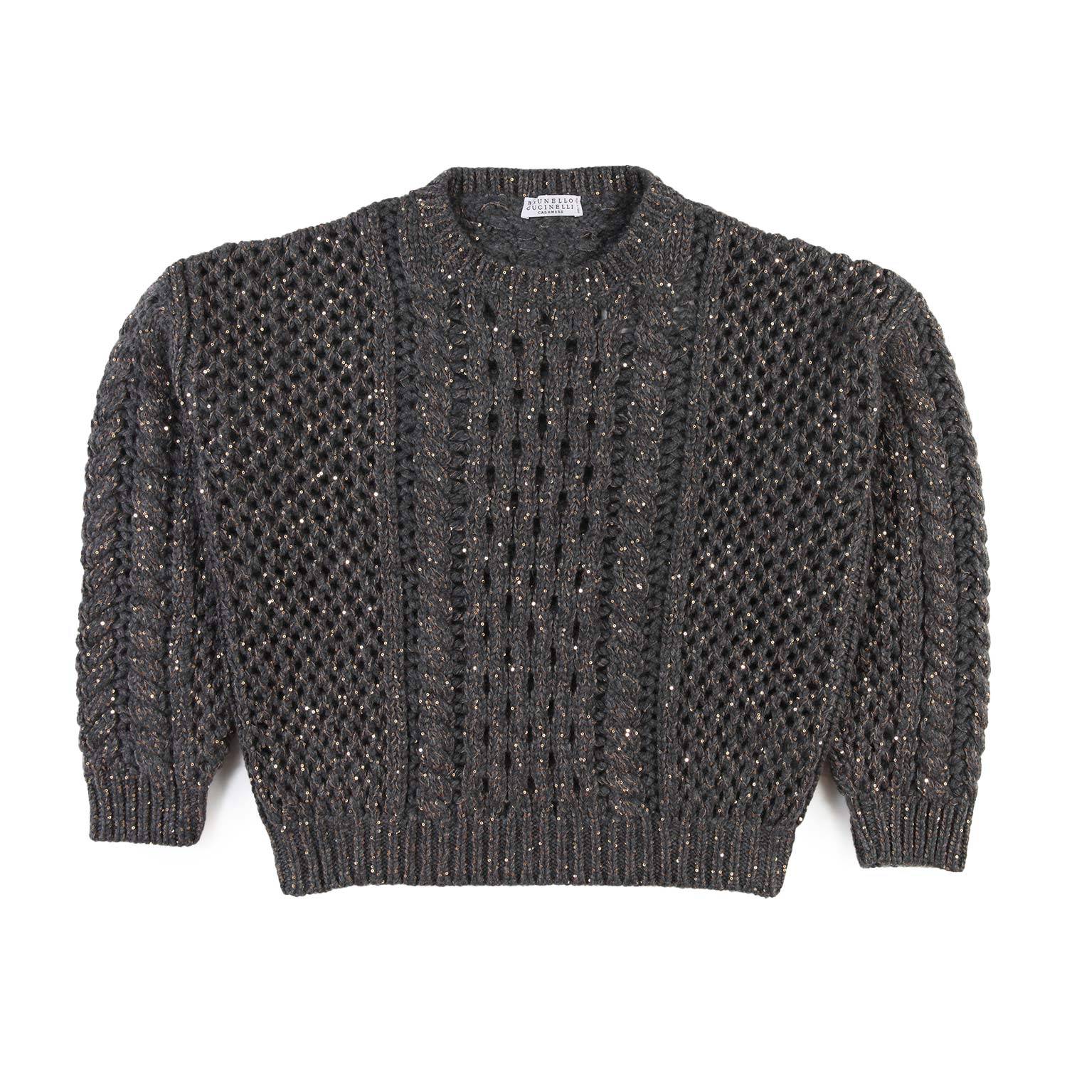 Maglione Brunello Cucinelli irish cables grigio - annameglio.com abbigliamento moda