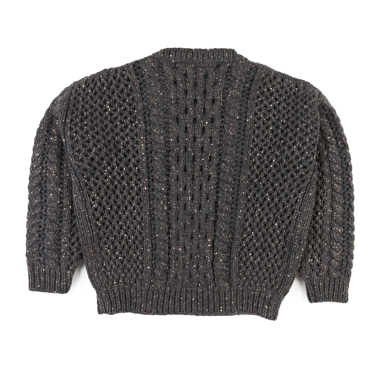 Maglione Brunello Cucinelli irish cables grigio - annameglio.com abbigliamento moda