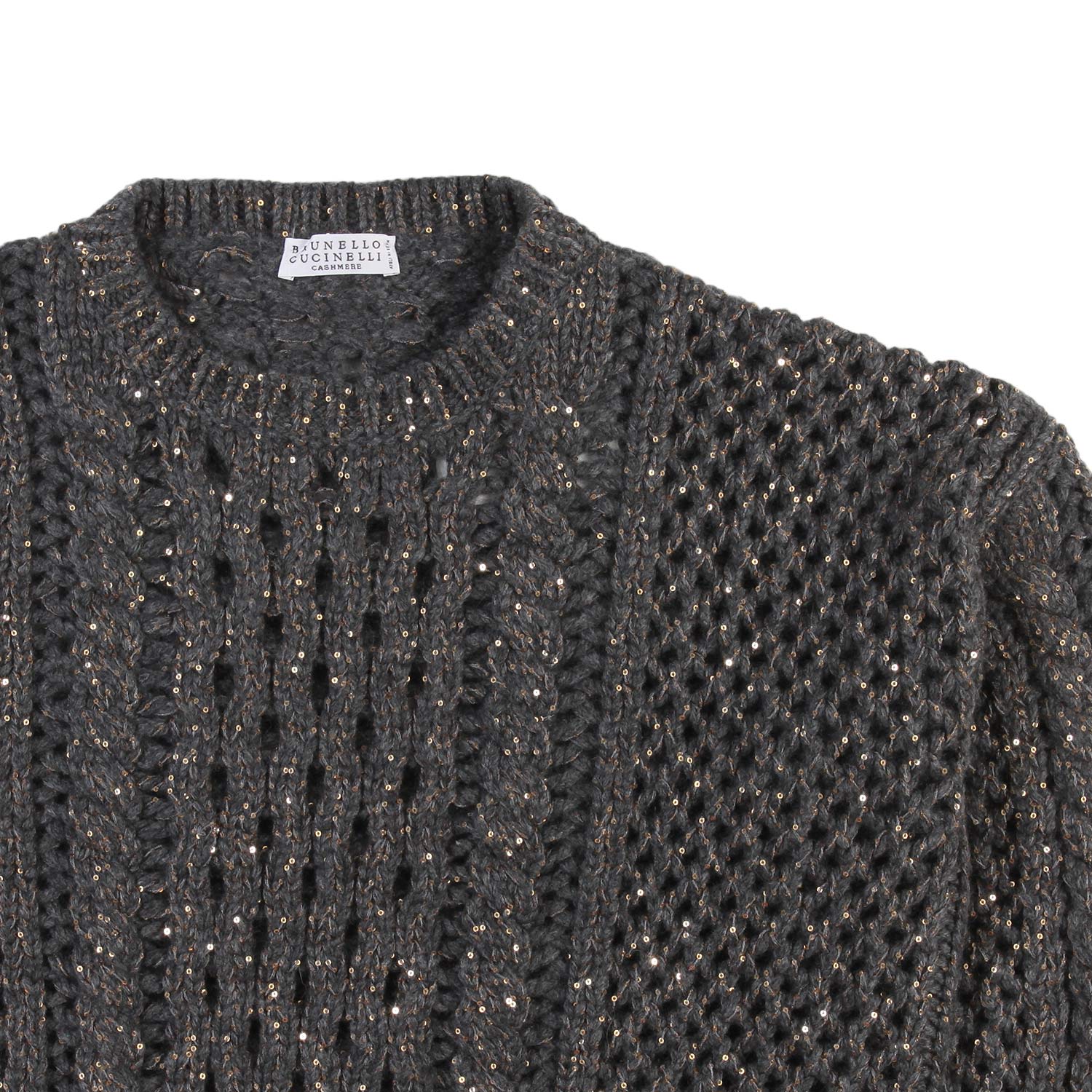 Maglione Brunello Cucinelli irish cables grigio - annameglio.com abbigliamento moda