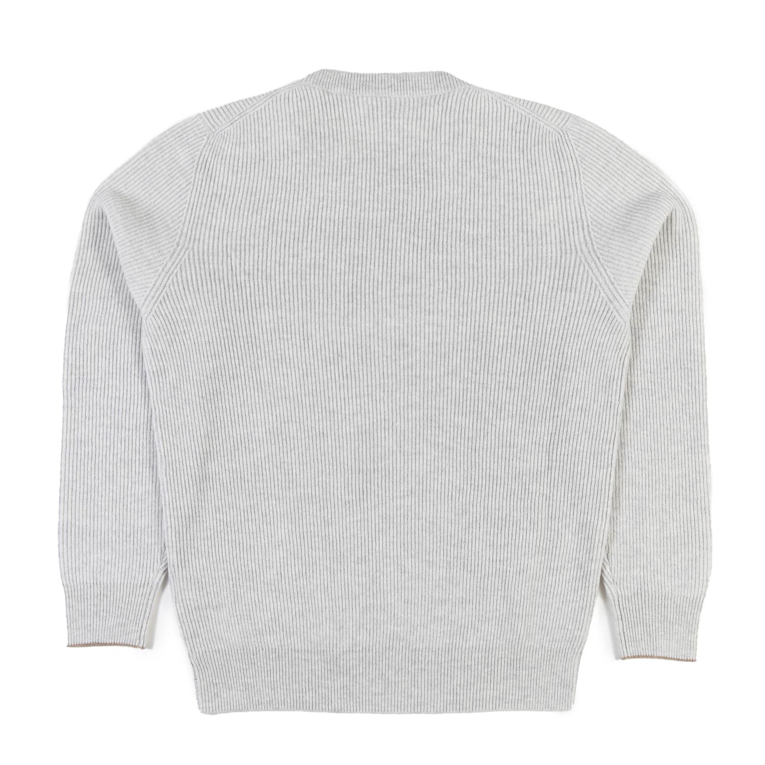 Maglia cachemire a coste Brunello Cucinelli ecru - annameglio.com abbigliamento moda