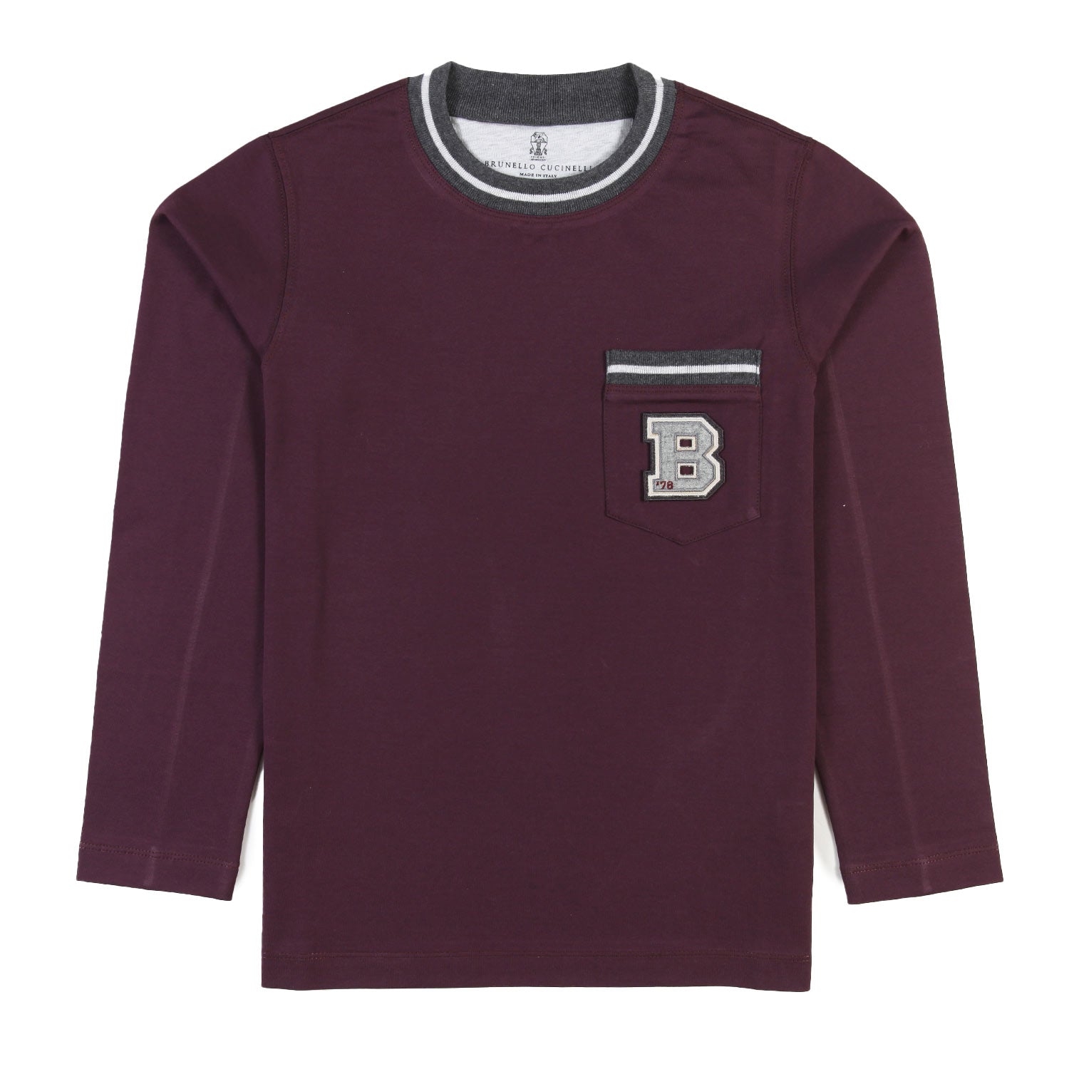 T-shirt manica lunga prugna Brunello Cucinelli - annameglio.com abbigliamento moda