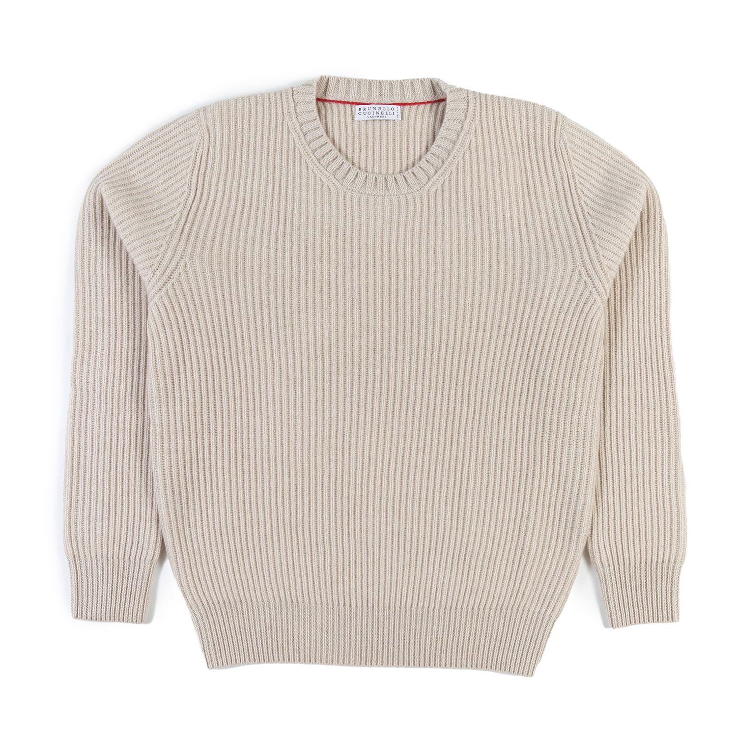 Maglione cachemire beige a coste B. Cucinelli - annameglio.com abbigliamento moda