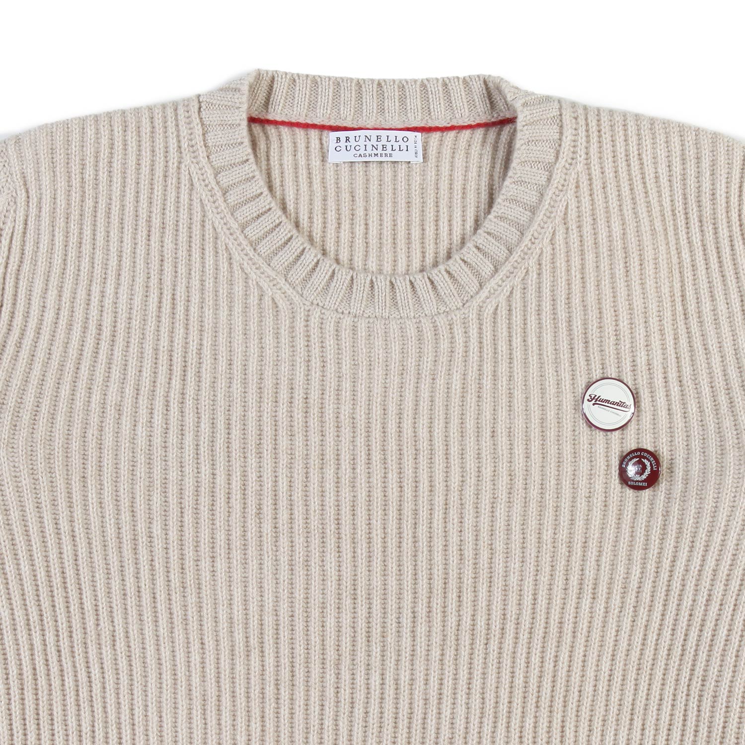 Maglione cachemire beige a coste B. Cucinelli - annameglio.com abbigliamento moda