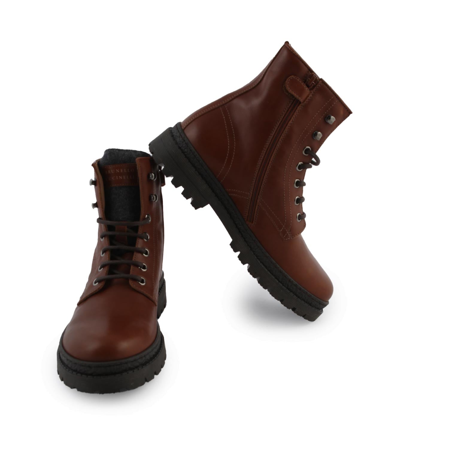 Stivaletti Brunello Cucinelli in pelle marrone - annameglio.com abbigliamento moda