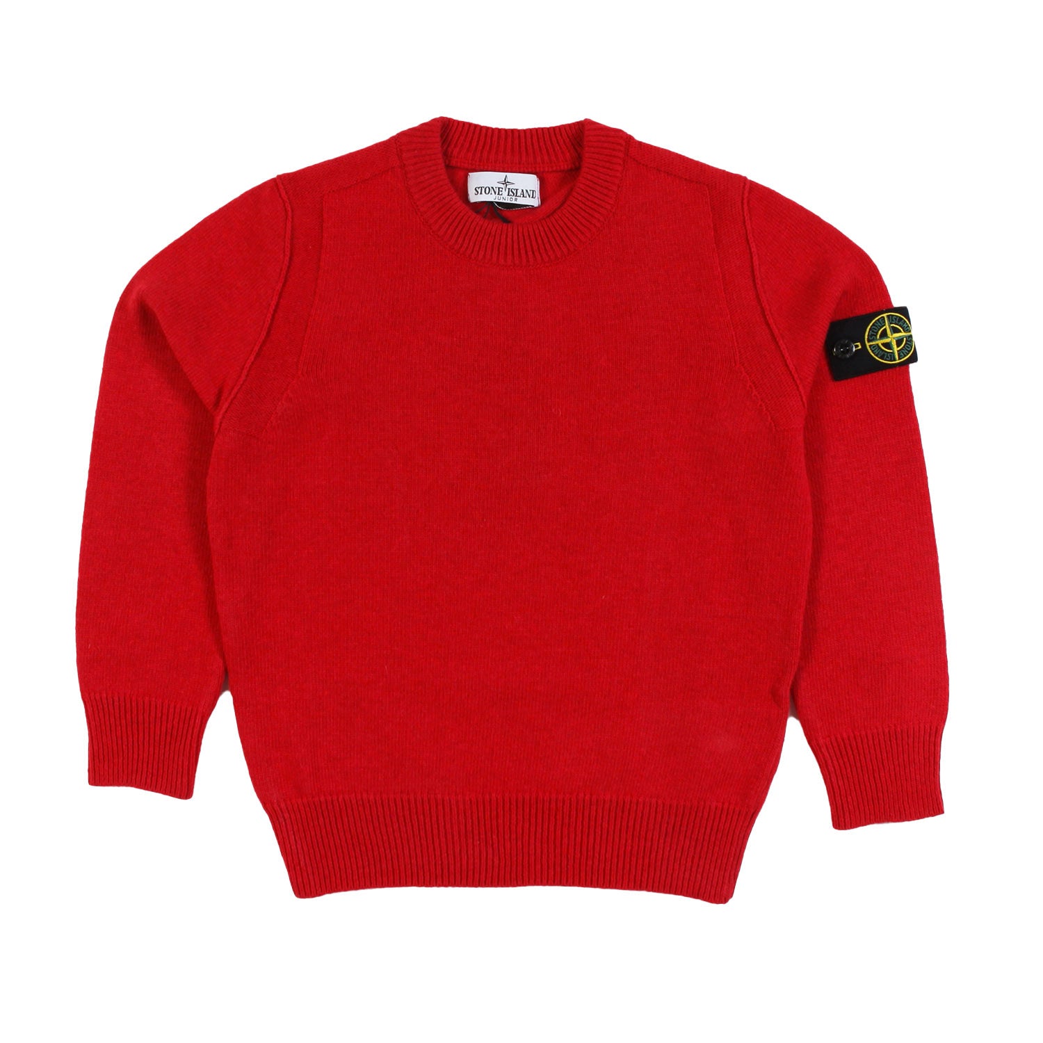 Maglione Stone Island rosso con patch Compass - annameglio.com abbigliamento moda