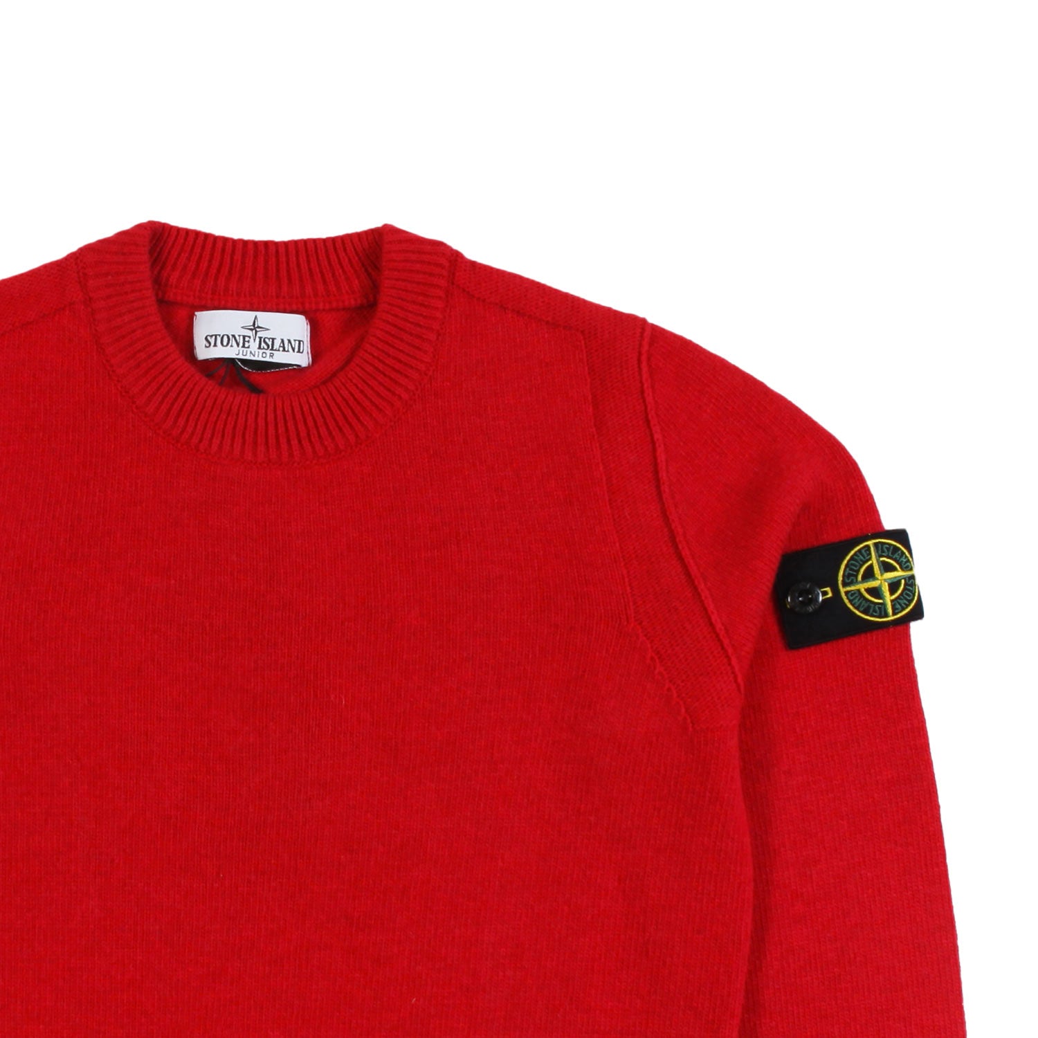 Maglione Stone Island rosso con patch Compass - annameglio.com abbigliamento moda