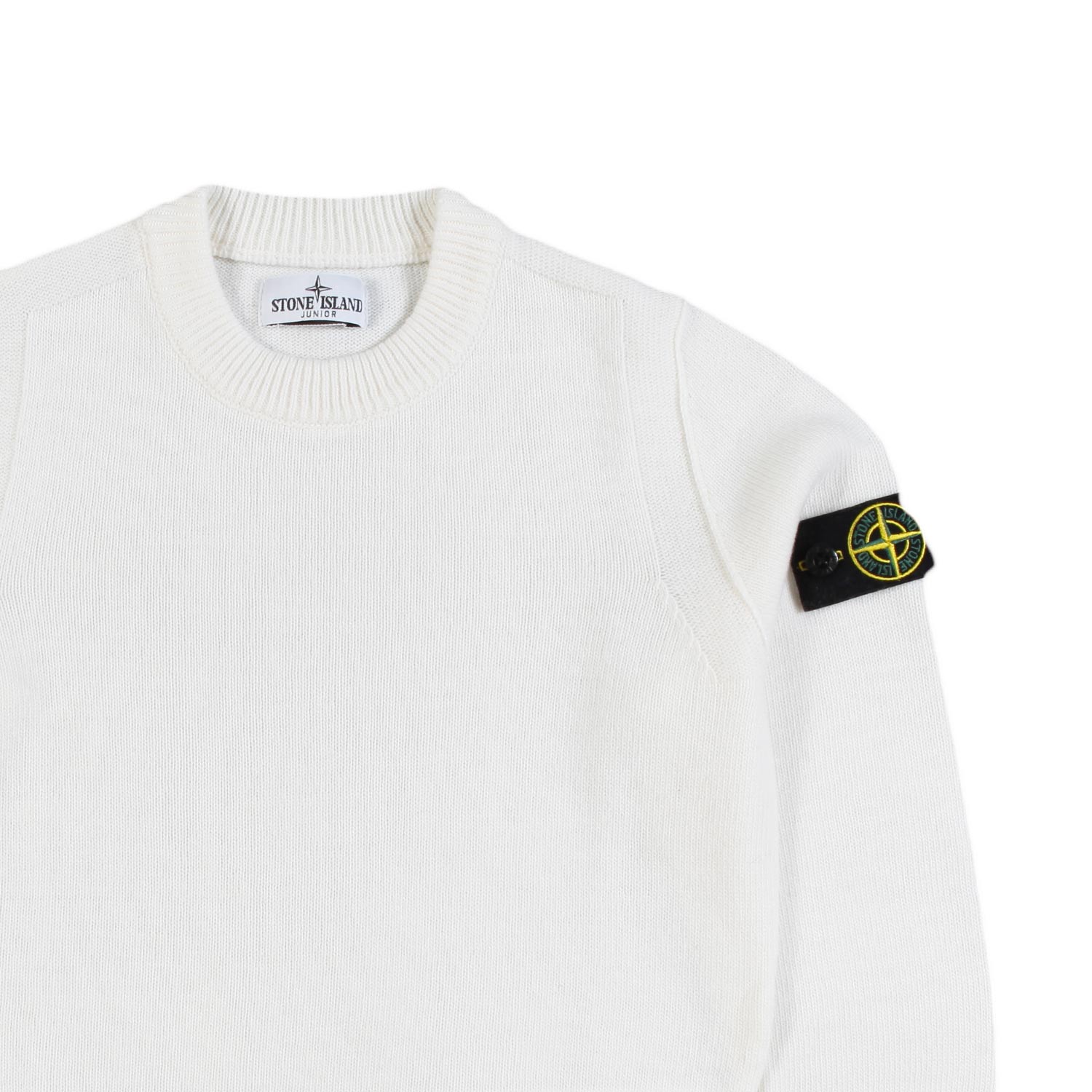 Maglione Stone Island panna con patch Compass - annameglio.com abbigliamento moda