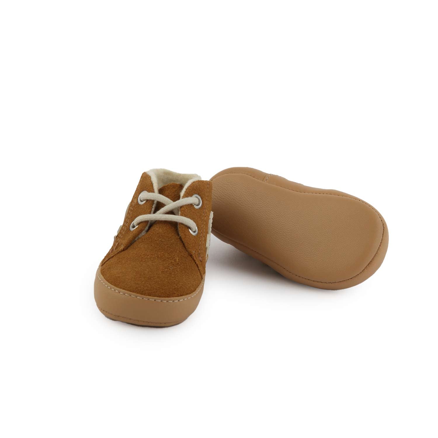 Scarpina Pierre Baby Fured in suede cammello - annameglio.com abbigliamento moda