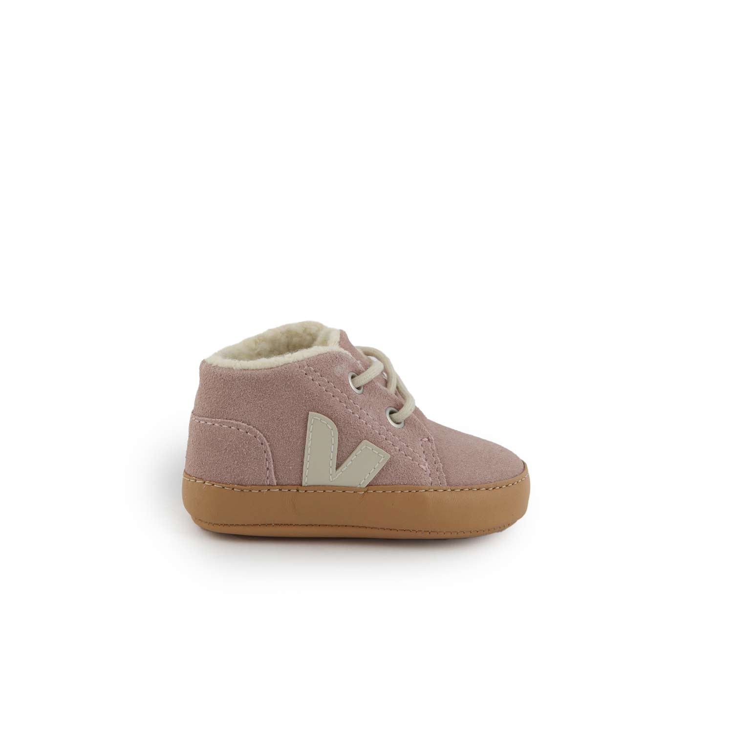Scarpina Pierre Baby Fured in suede rosa - annameglio.com abbigliamento moda