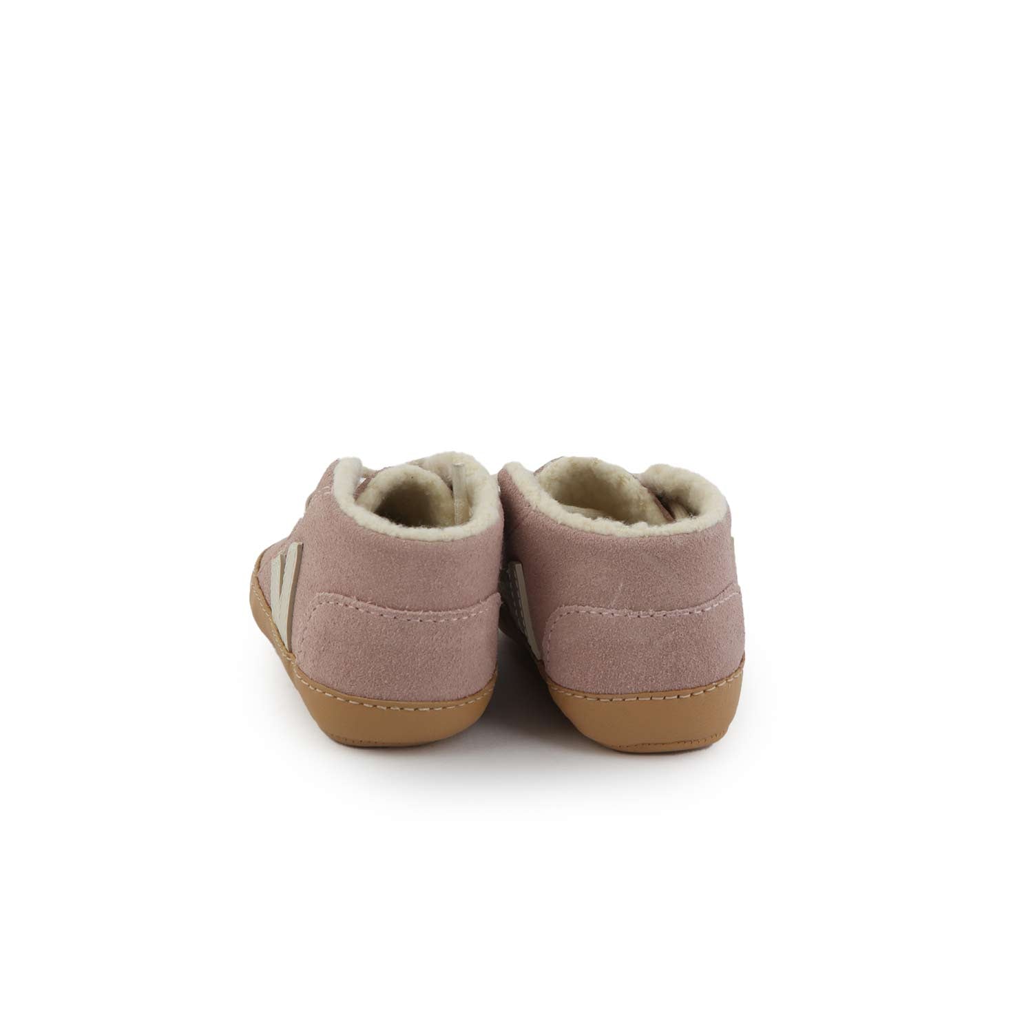 Scarpina Pierre Baby Fured in suede rosa - annameglio.com abbigliamento moda