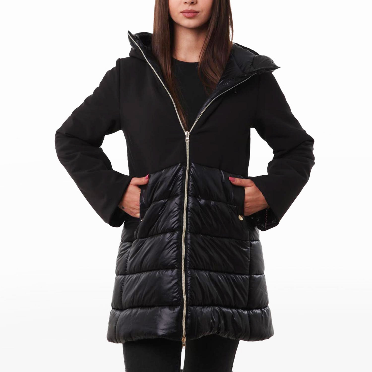 Parka bimateriale Herno nero Ragazza - annameglio.com abbigliamento moda