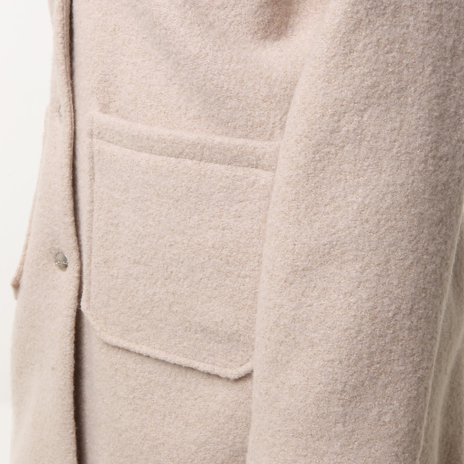 Cappotto ecowool Herno beige chiaro e oro glitter - annameglio.com abbigliamento moda