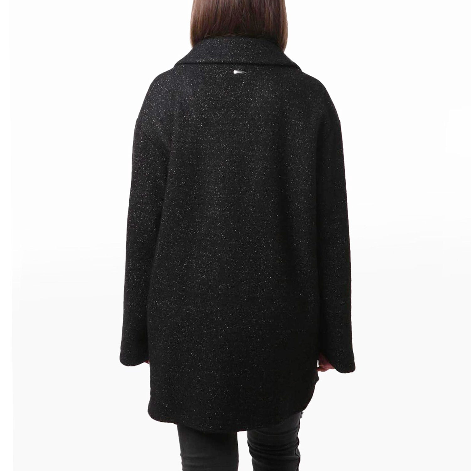 Cappotto ecowool Herno nero e oro glitter - annameglio.com abbigliamento moda