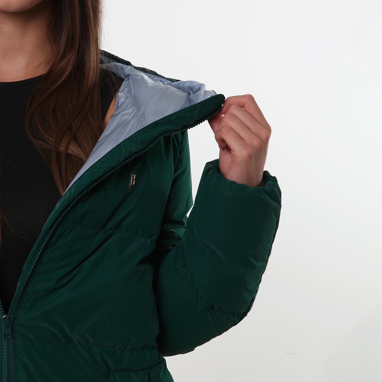 Piumino lungo Herno verde e celeste - annameglio.com abbigliamento moda