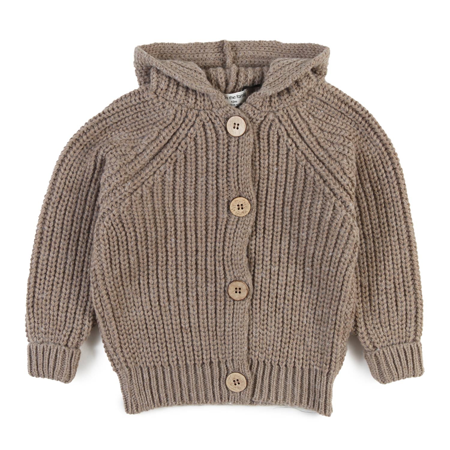 Cardigan Ross tortora con cappuccio Bimbo e Bimba - annameglio.com abbigliamento moda