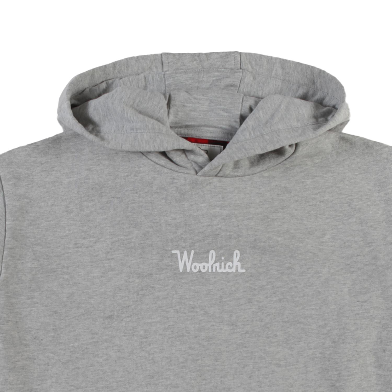 Felpa hoodie Woolrich grigia e quadri rosso-neri - annameglio.com abbigliamento moda