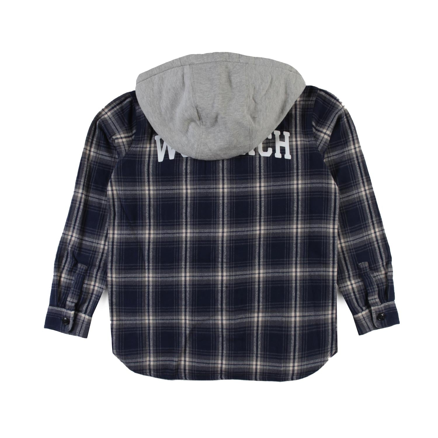 Camicia Woolrich tartan blu e grigia con cappuccio - annameglio.com abbigliamento moda