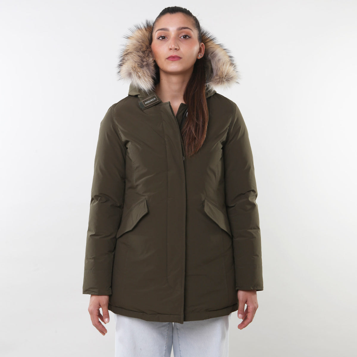 Arctic Parka Luxury Raccoon Dark Green Girls - annameglio.com 