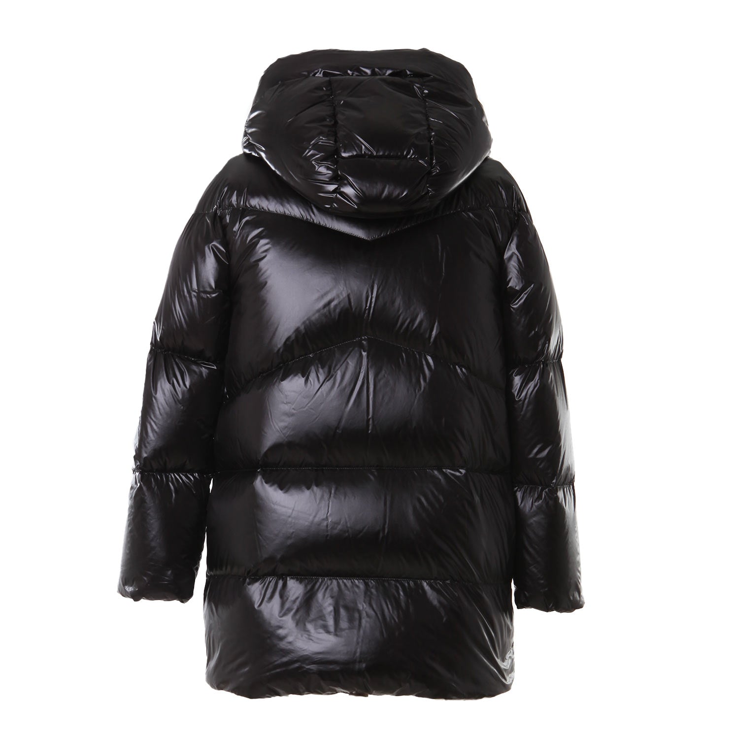 Piumino Aliquippa nero satinato Bambina Ragazza - annameglio.com abbigliamento moda