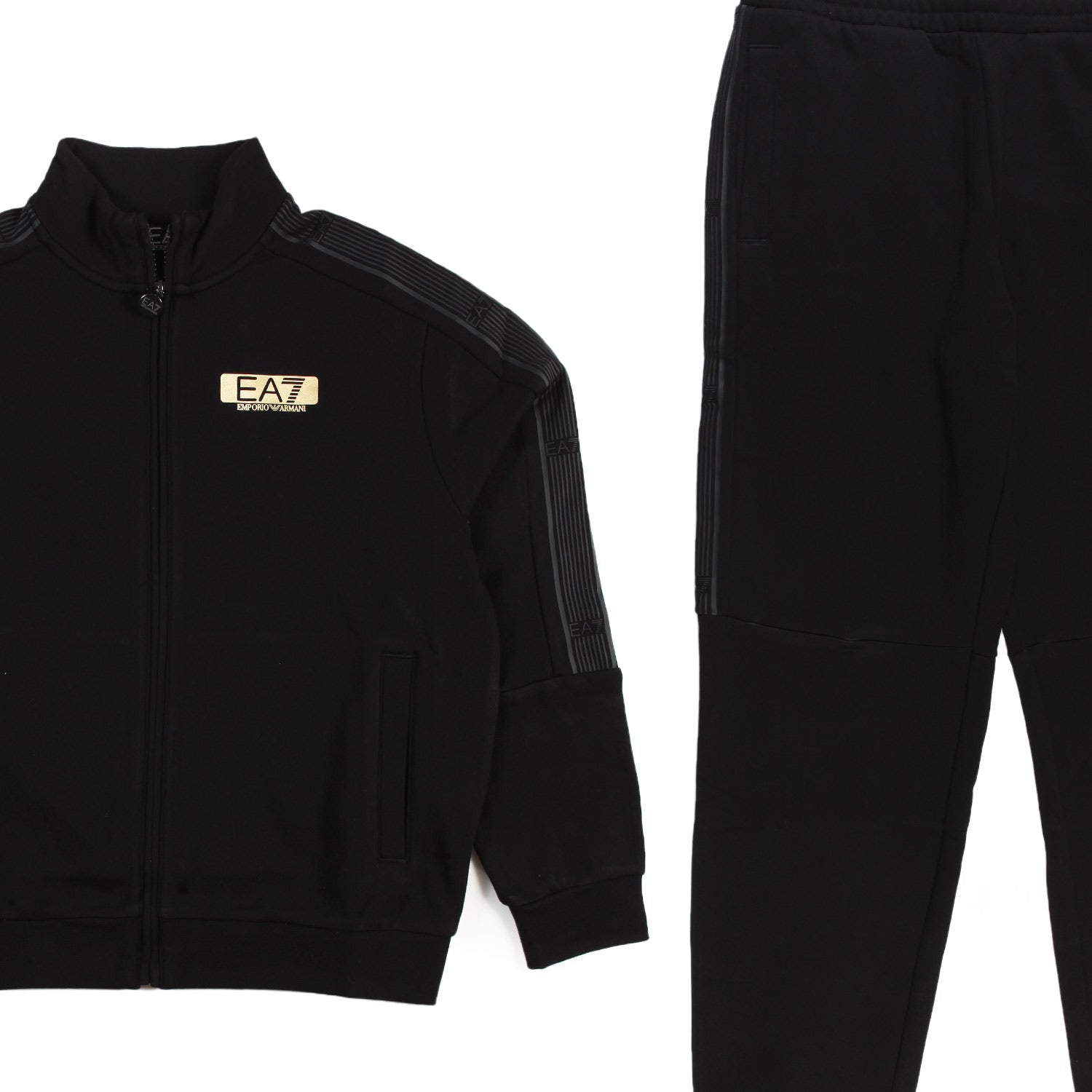 Tuta 2 pezzi nera con logo EA7 oro - annameglio.com abbigliamento moda