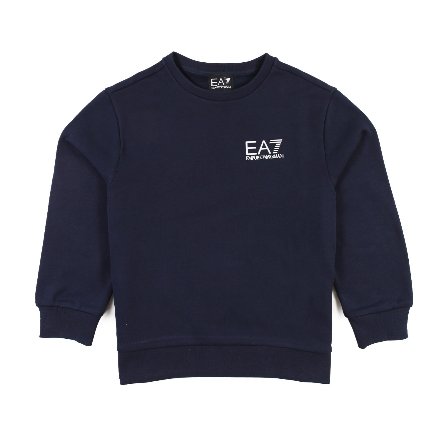 Felpa blu con mini logo gommato EA7 bianco - annameglio.com abbigliamento moda
