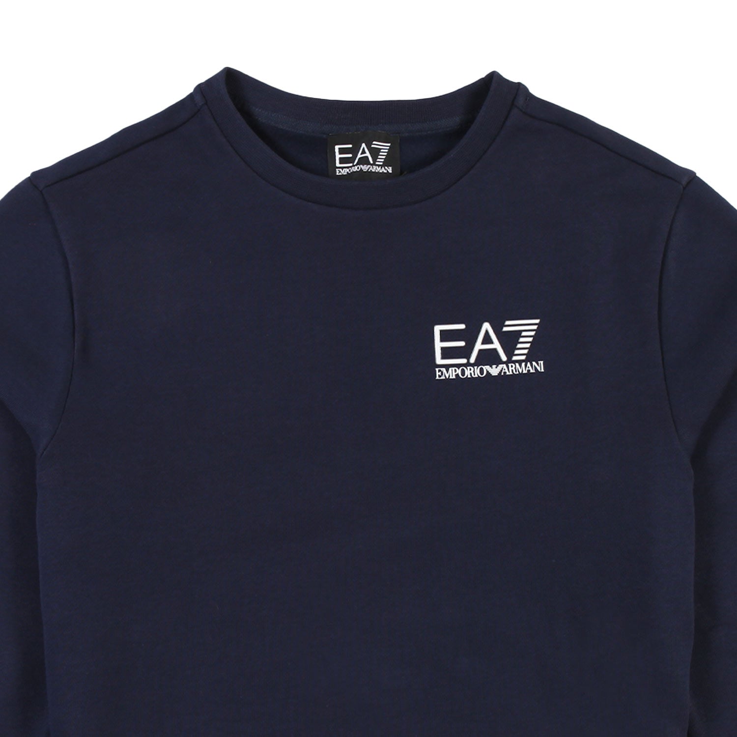 Felpa blu con mini logo gommato EA7 bianco - annameglio.com abbigliamento moda