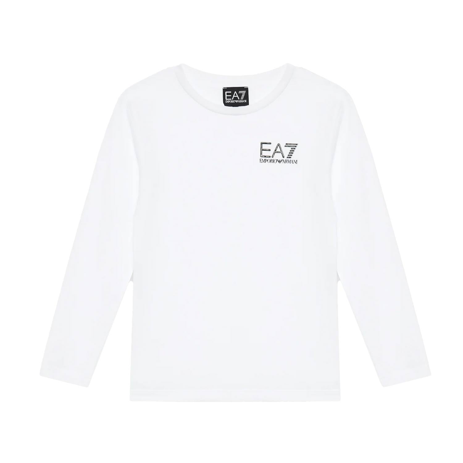 T-shirt bianca a maniche lunghe con logo - annameglio.com abbigliamento moda