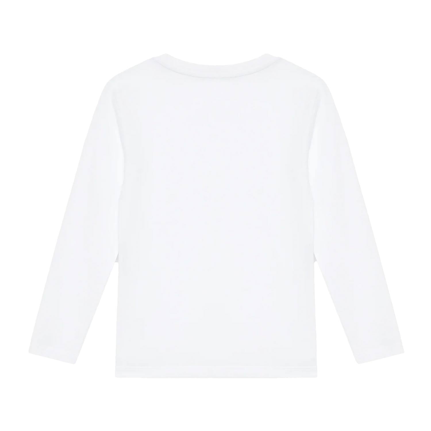 T-shirt bianca a maniche lunghe con logo - annameglio.com abbigliamento moda