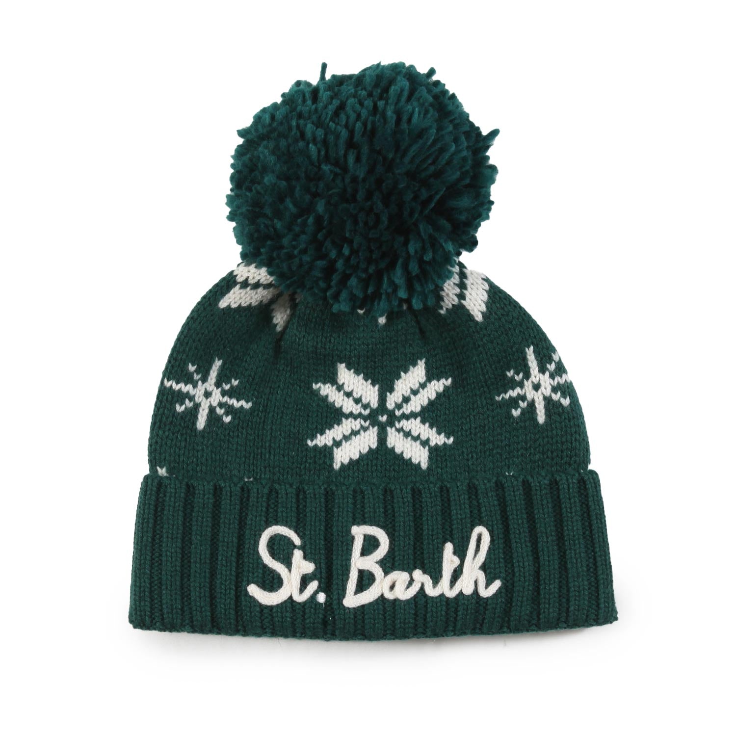 Berretto MC2 Flake verde e bianco con pompon - annameglio.com abbigliamento moda
