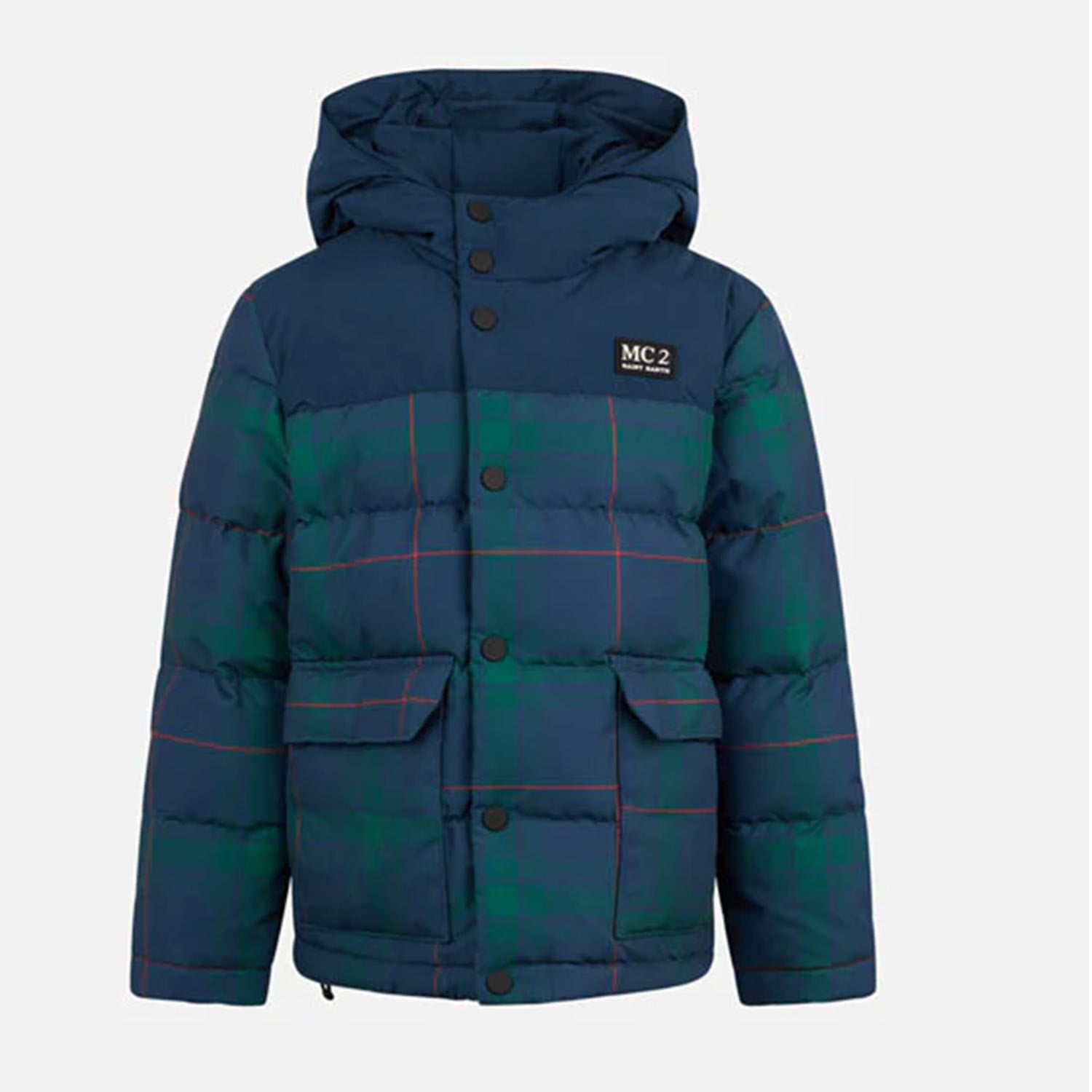 Piumino Baxter Bear blu e verde tartan Bambino - annameglio.com abbigliamento moda