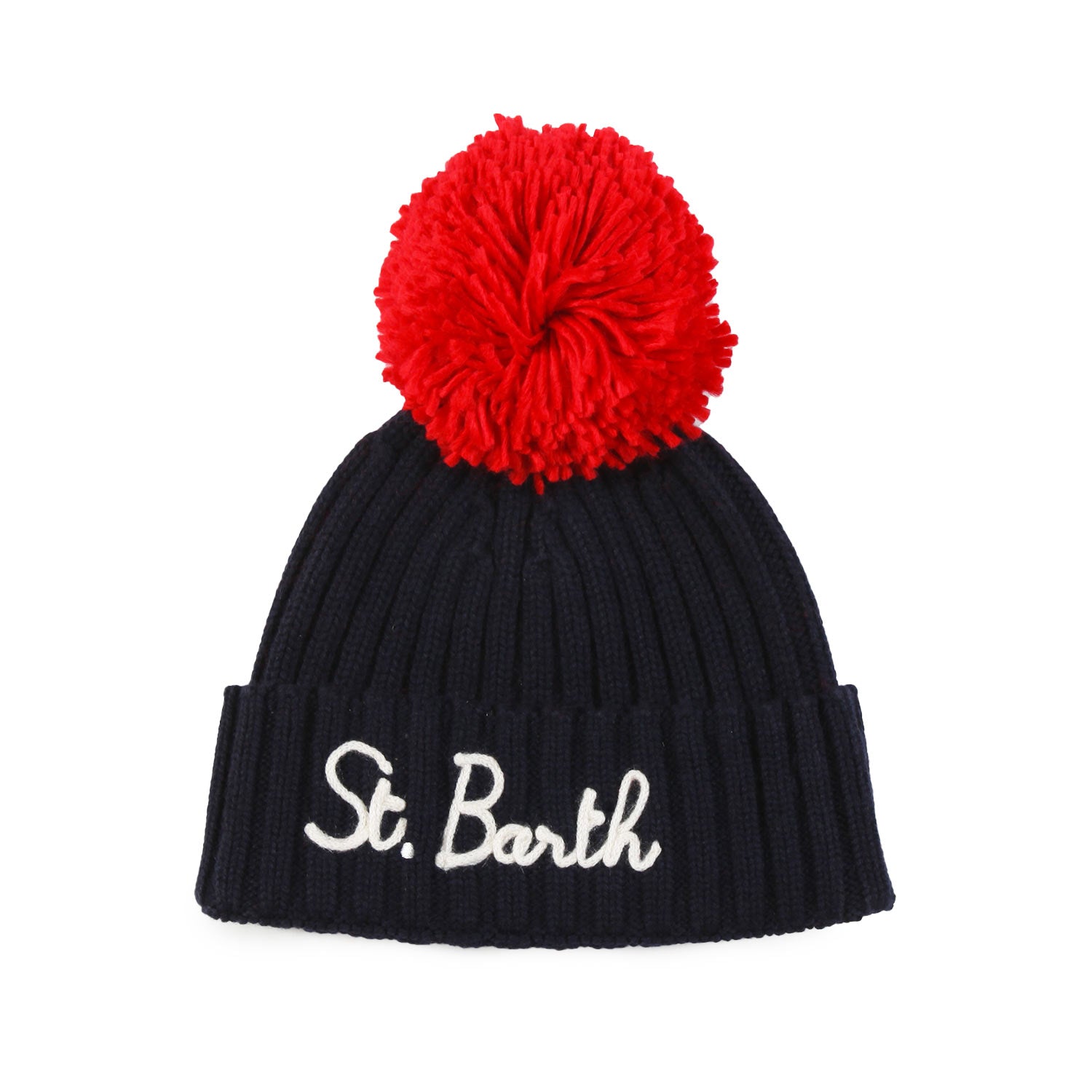 Berretto MC2 Wengen blu con pompon rosso - annameglio.com abbigliamento moda