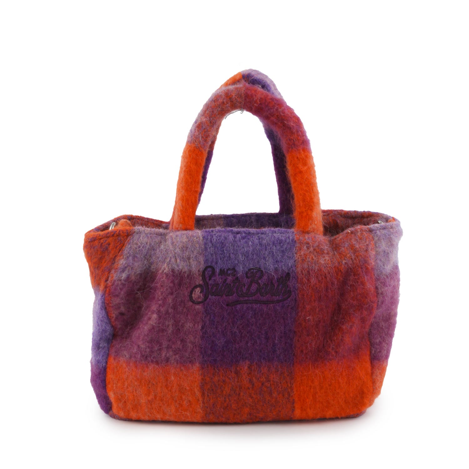 Borsa Clarine Check arancione e viola - annameglio.com abbigliamento moda