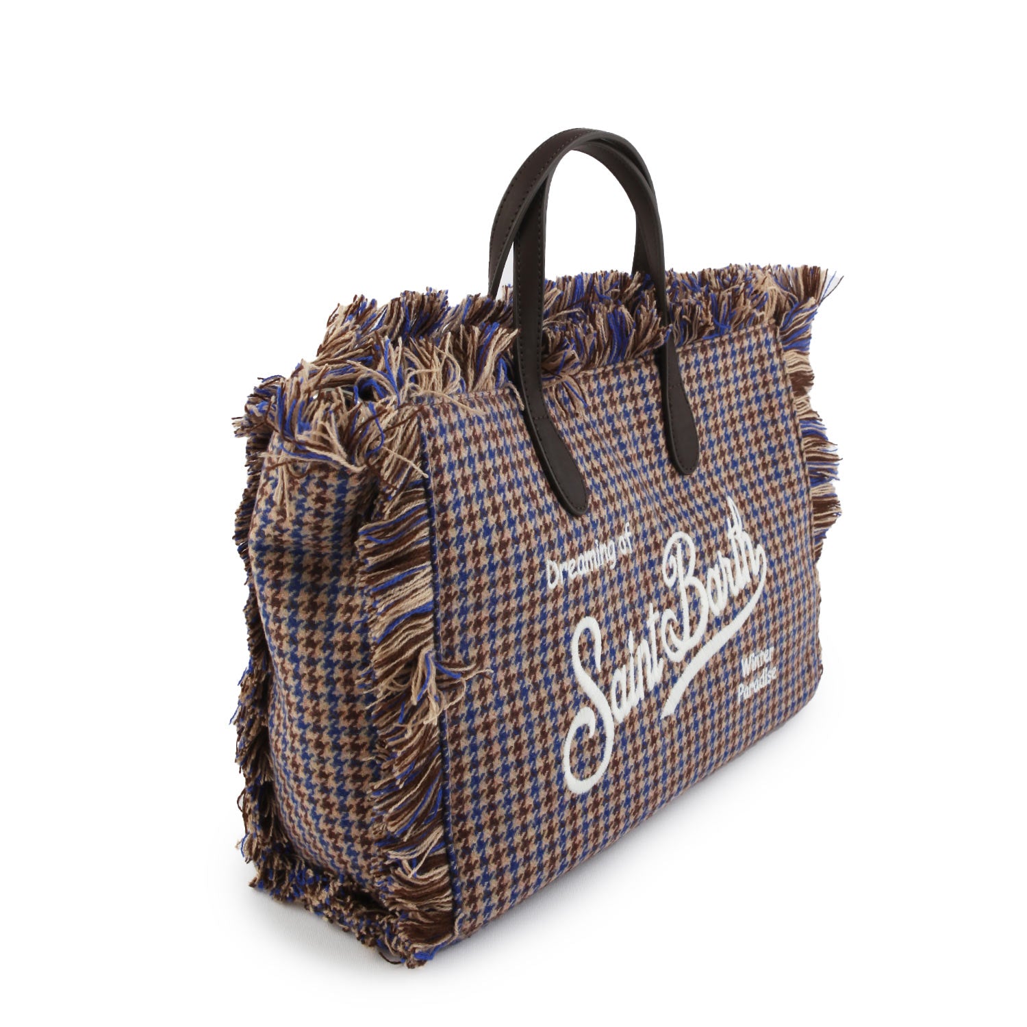 Borsa Colette Pied De Poule Soft beige e blu - annameglio.com abbigliamento moda