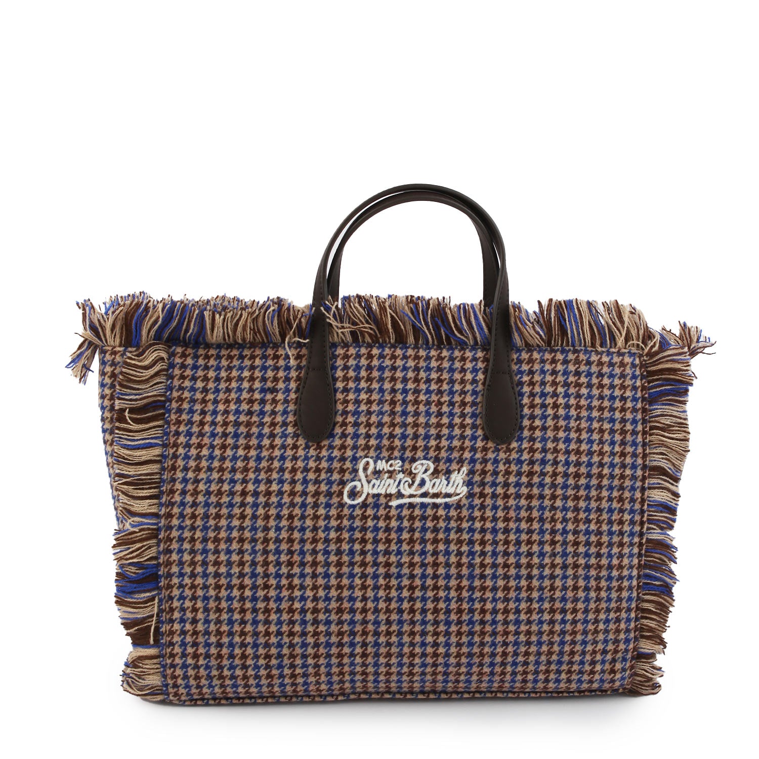 Borsa Colette Pied De Poule Soft beige e blu - annameglio.com abbigliamento moda