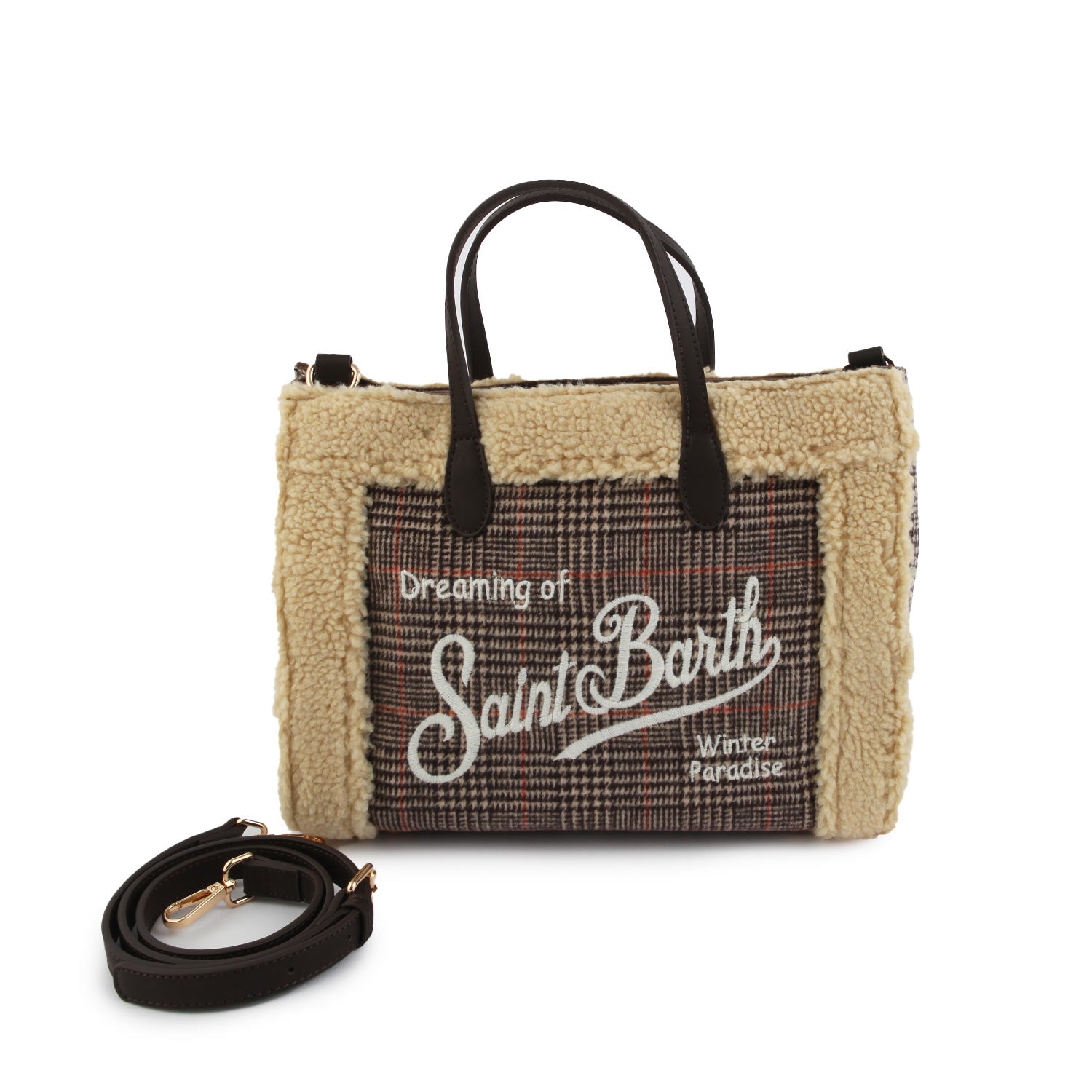 Borsa Vivian Mutton Galles Line marrone e beige - annameglio.com abbigliamento moda