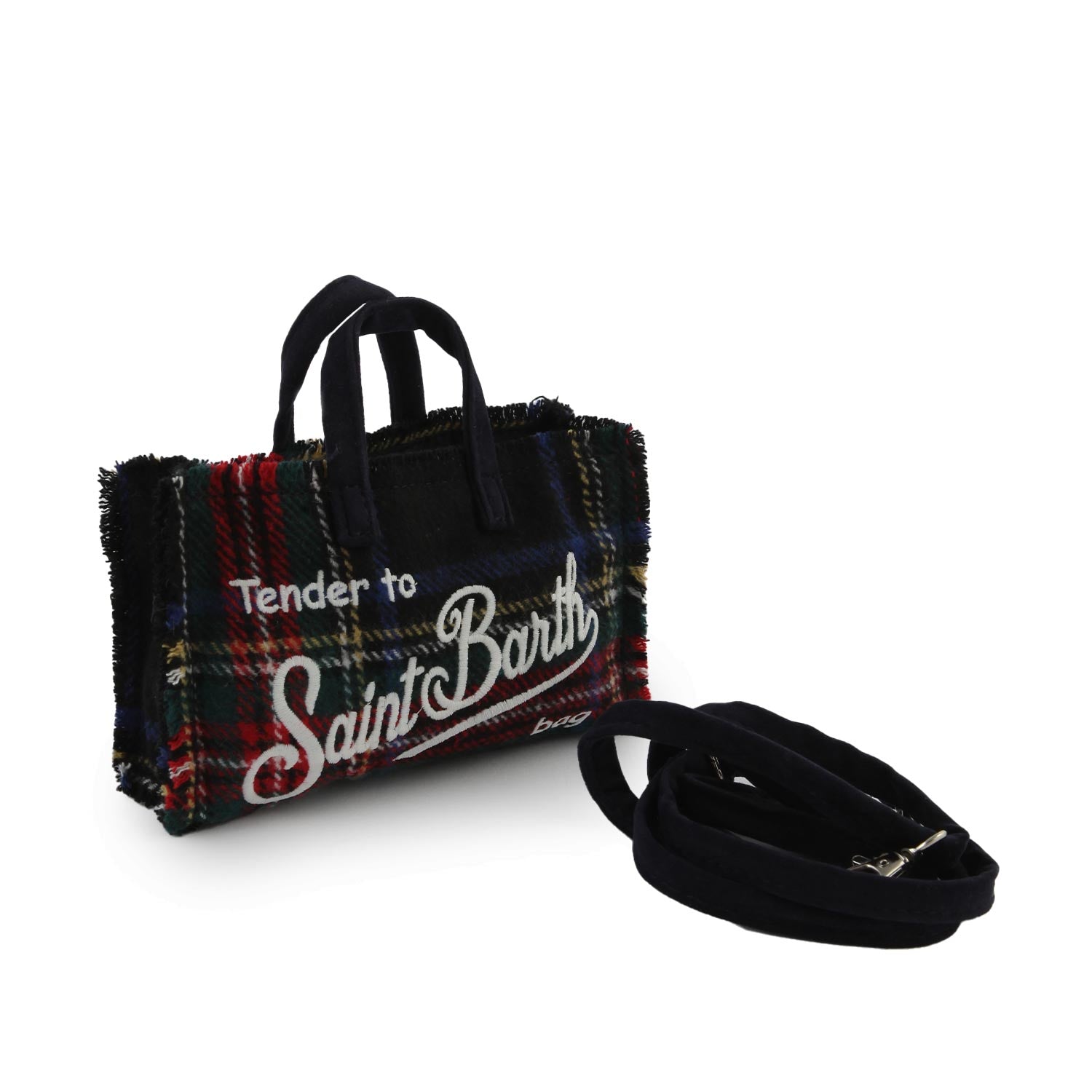 Borsettina portacellulare tartan nera e multicolor - annameglio.com abbigliamento moda