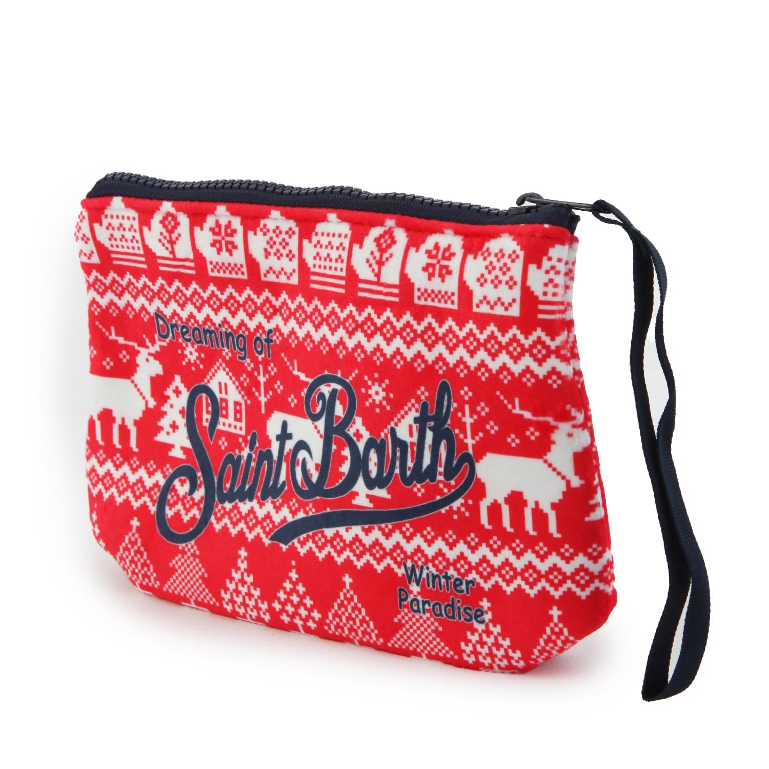 Pochette Aline Nordic Dear Santa rossa e bianca - annameglio.com abbigliamento moda