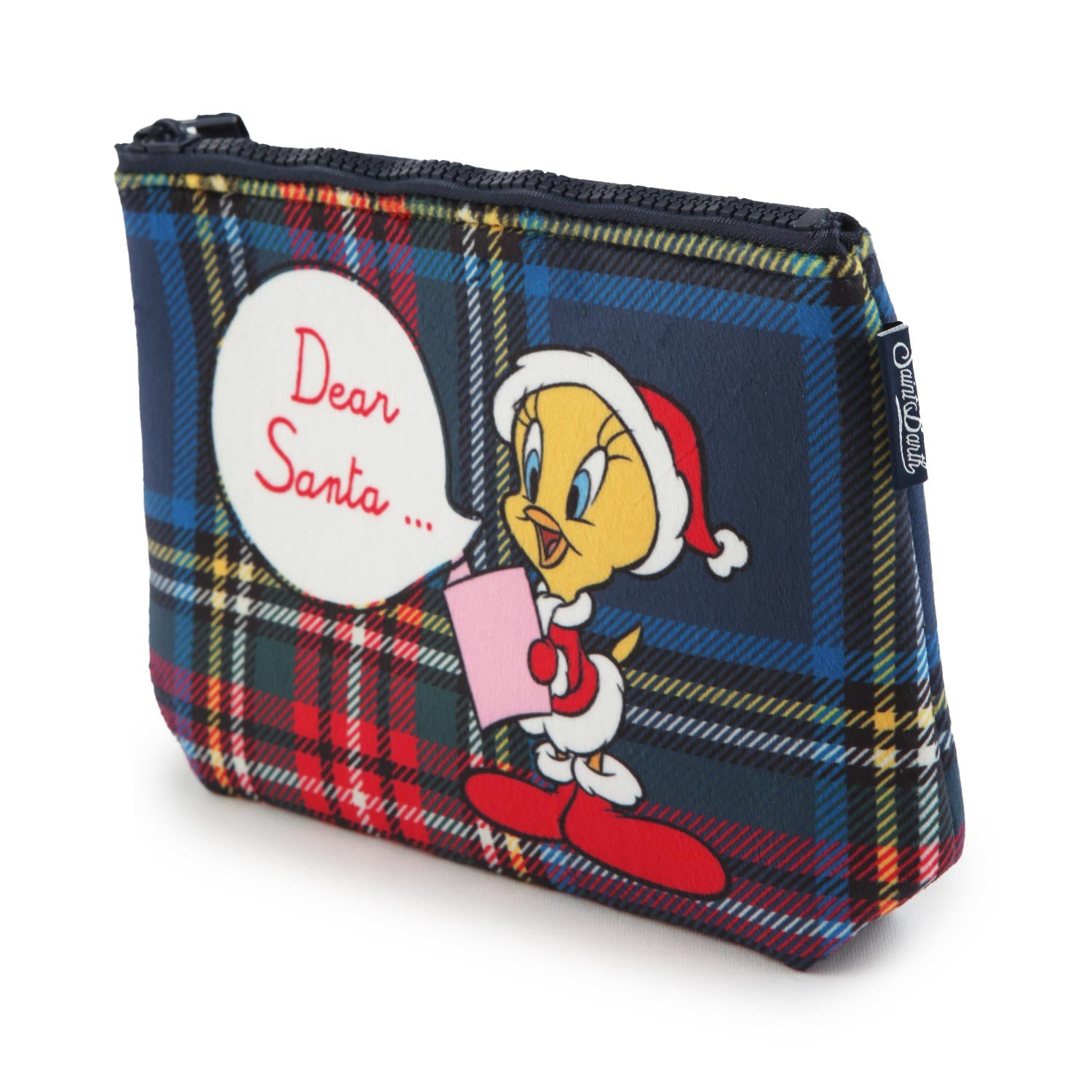 Pochette Aline Tweety Dear Santa blu tartan - annameglio.com abbigliamento moda
