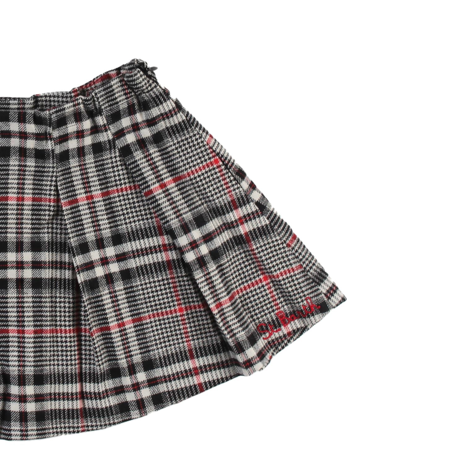 Gonna MC2 tartan panna e nera con profili rossi - annameglio.com abbigliamento moda