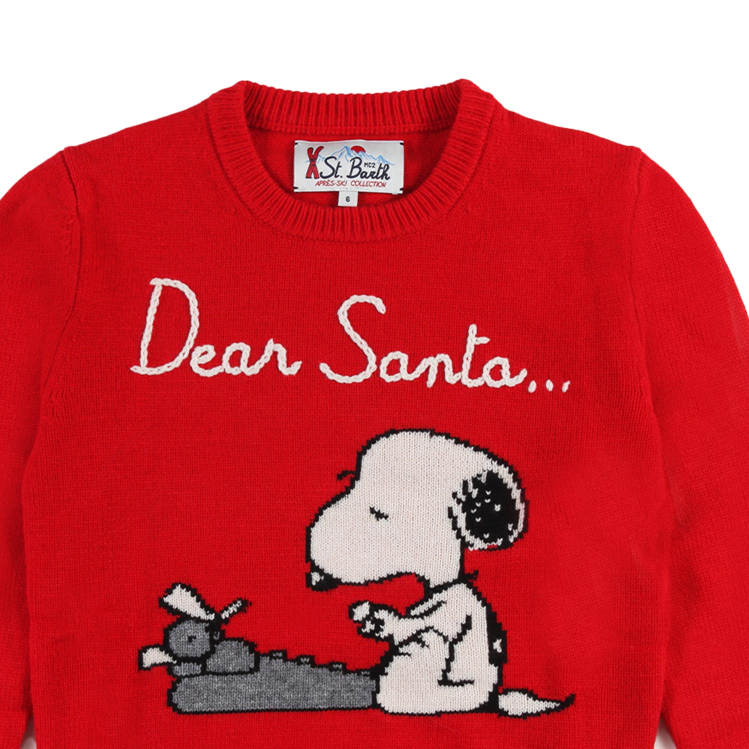 Maglione MC2 rosso con tema Snoopy Dear Santa - annameglio.com abbigliamento moda